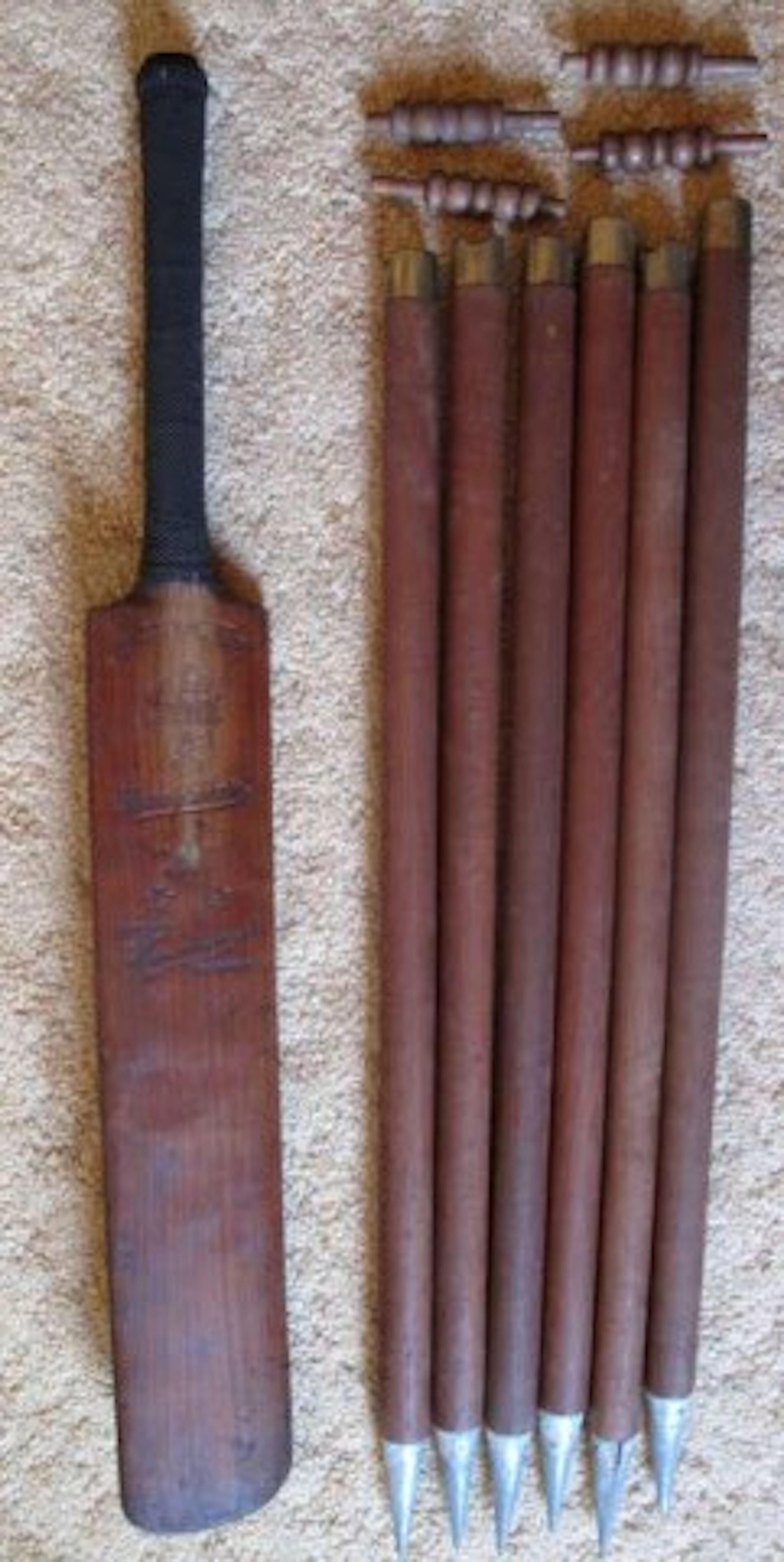 Vintage Walter Lambert & Sons Nelson cricket bat Autograph L.Constandine We