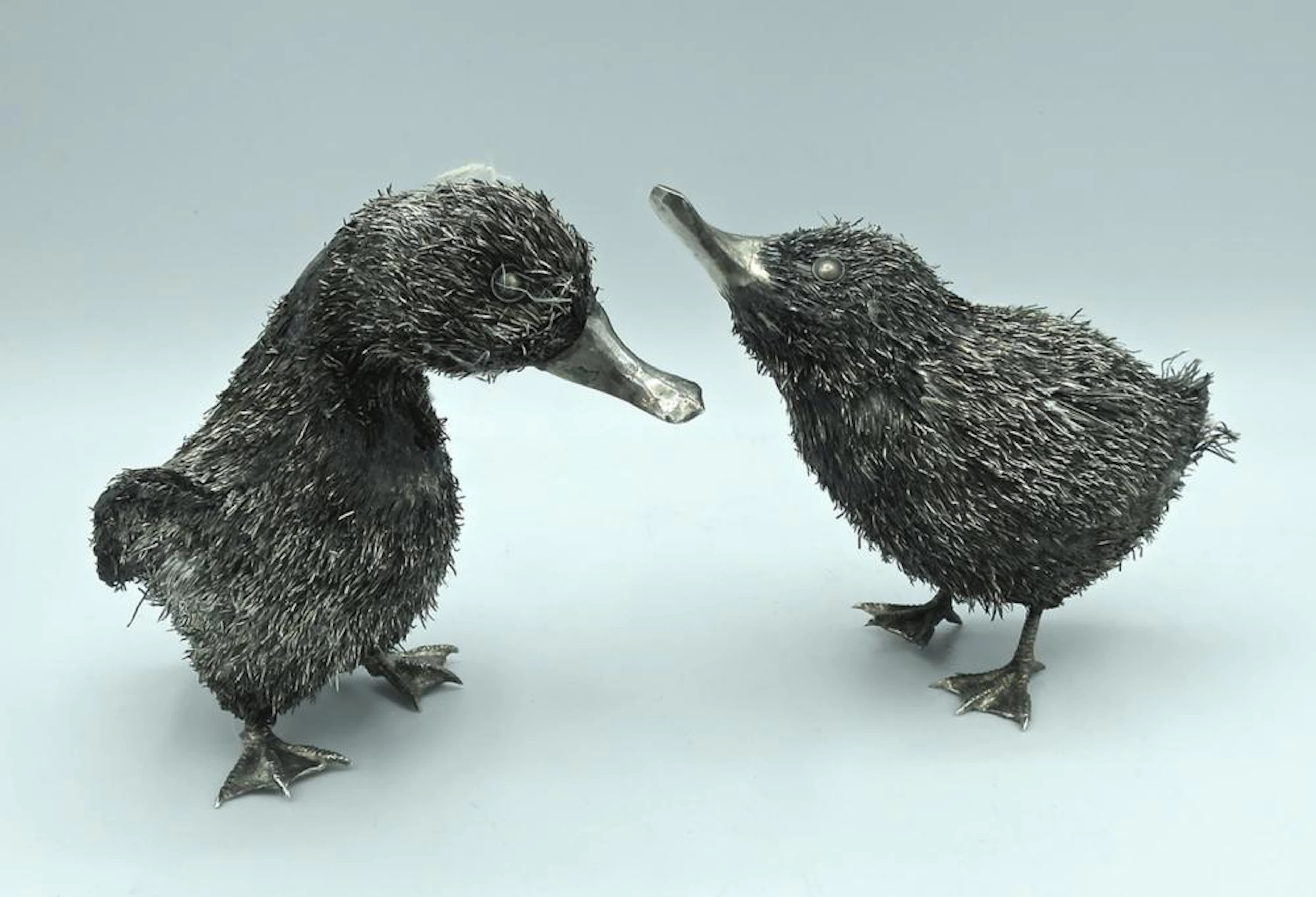 COPPIA DI PAPERE IN ARGENTO SILVER DUCKS