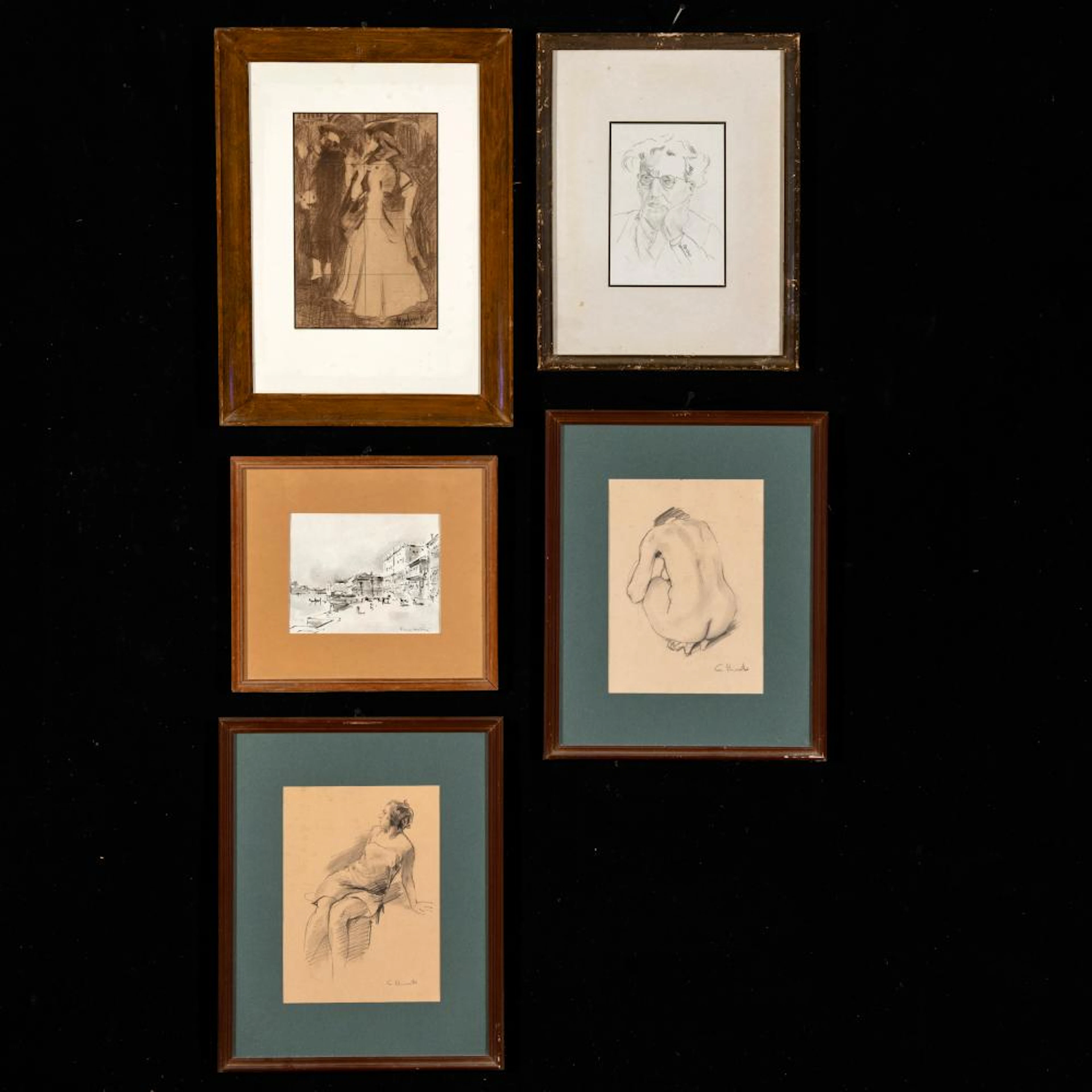 LOTTO DI CINQUE DISEGNI