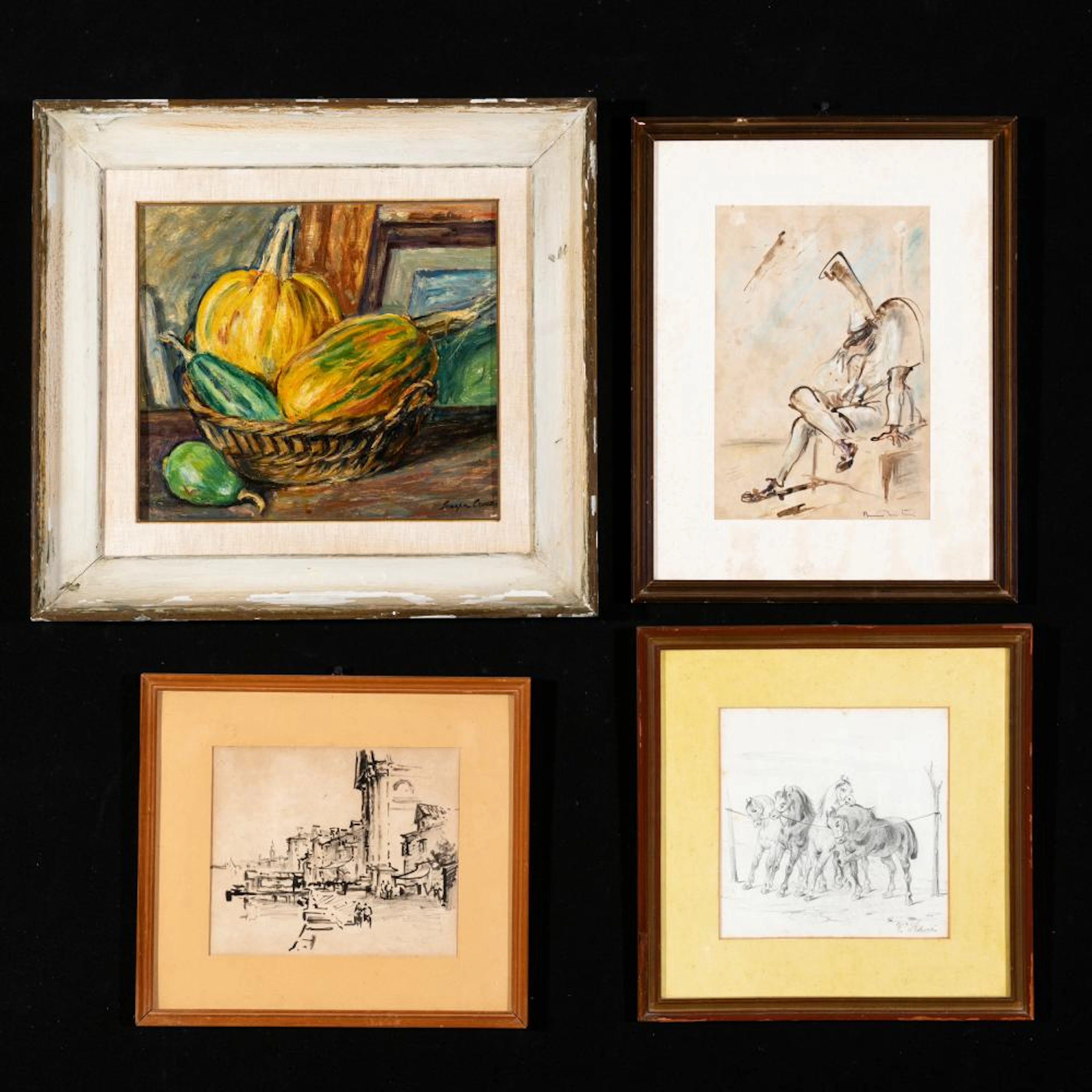 TRE DISEGNI E UN DIPINTO