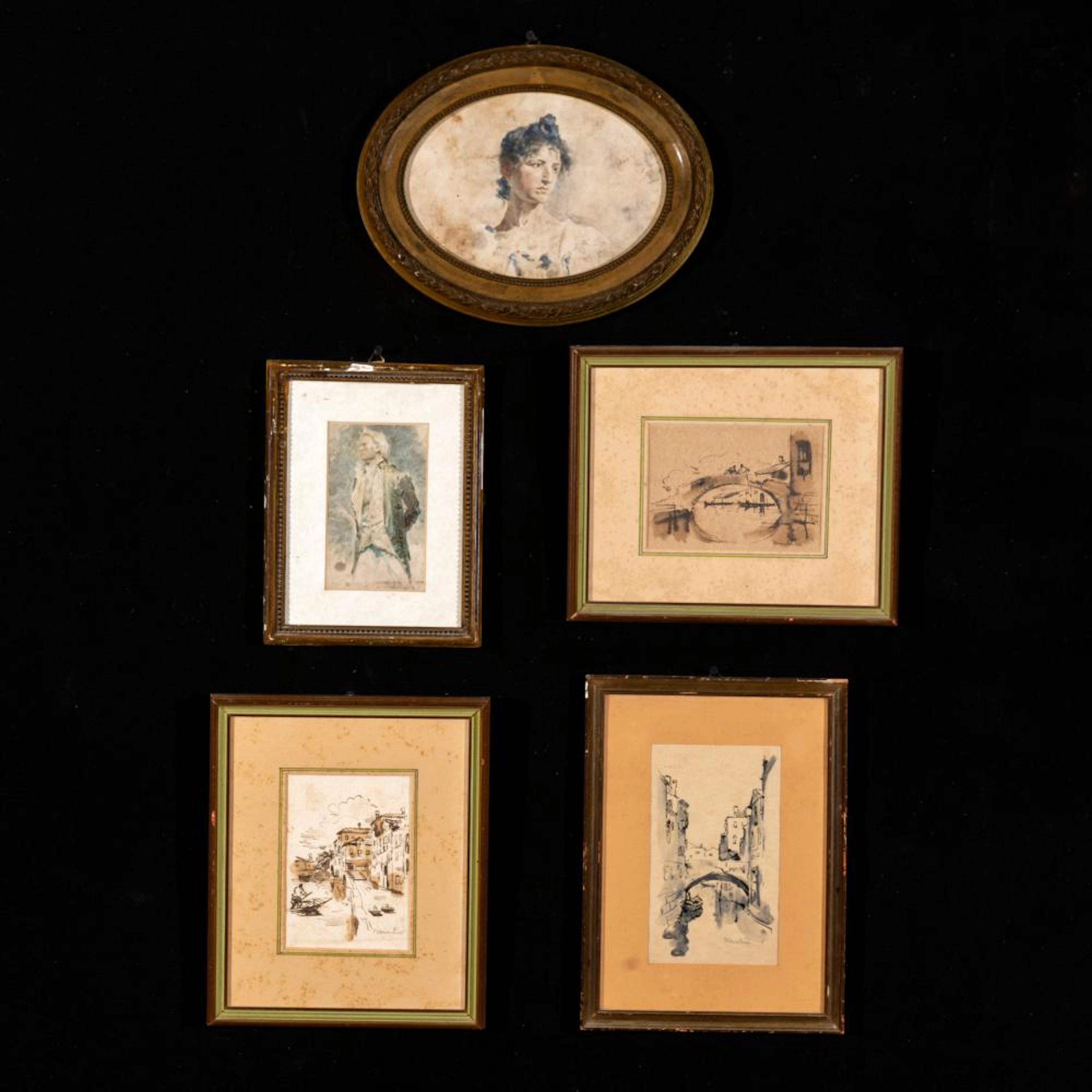 TRE DISEGNI E DUE ACQUERELLI