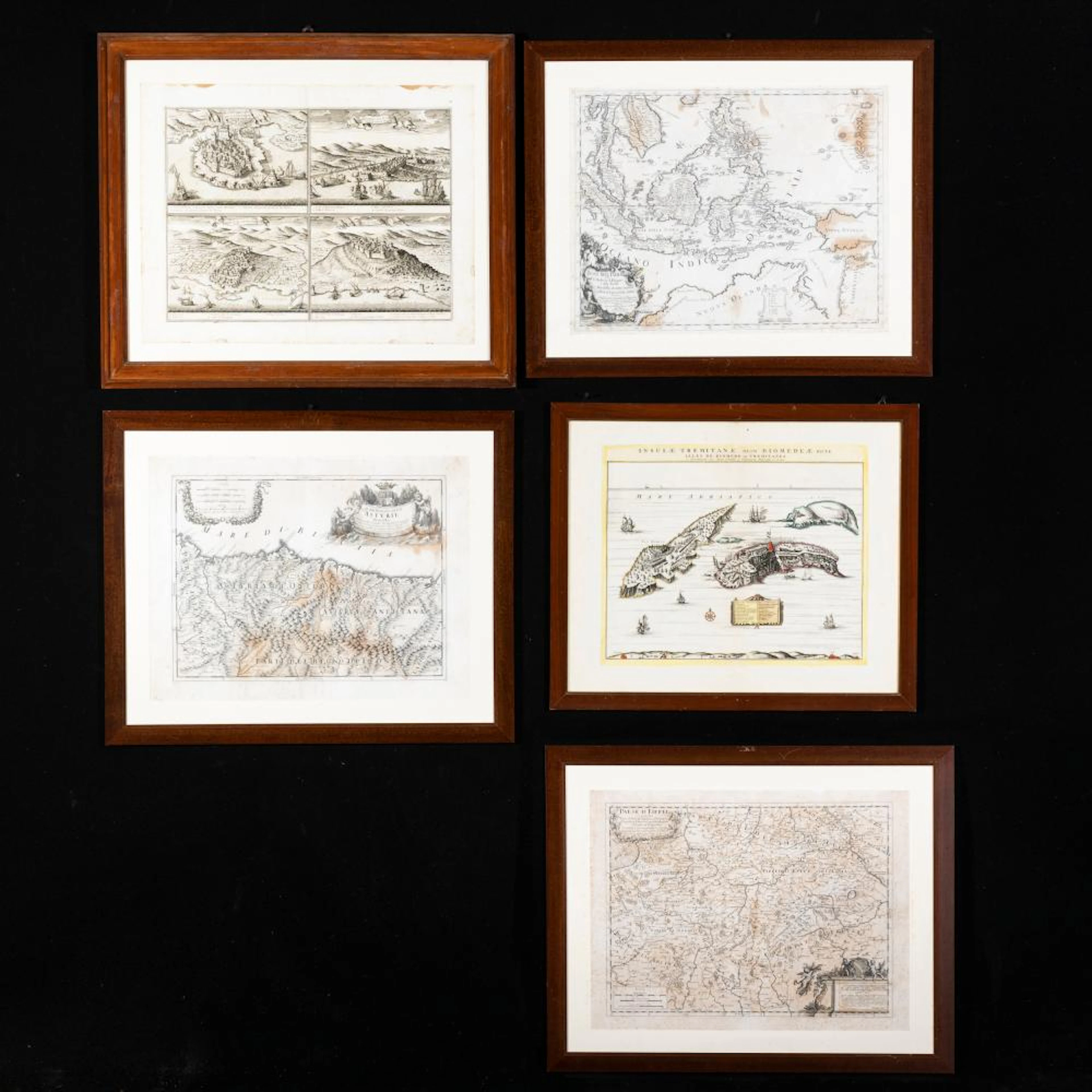 CINQUE CARTE GEOGRAFICHE