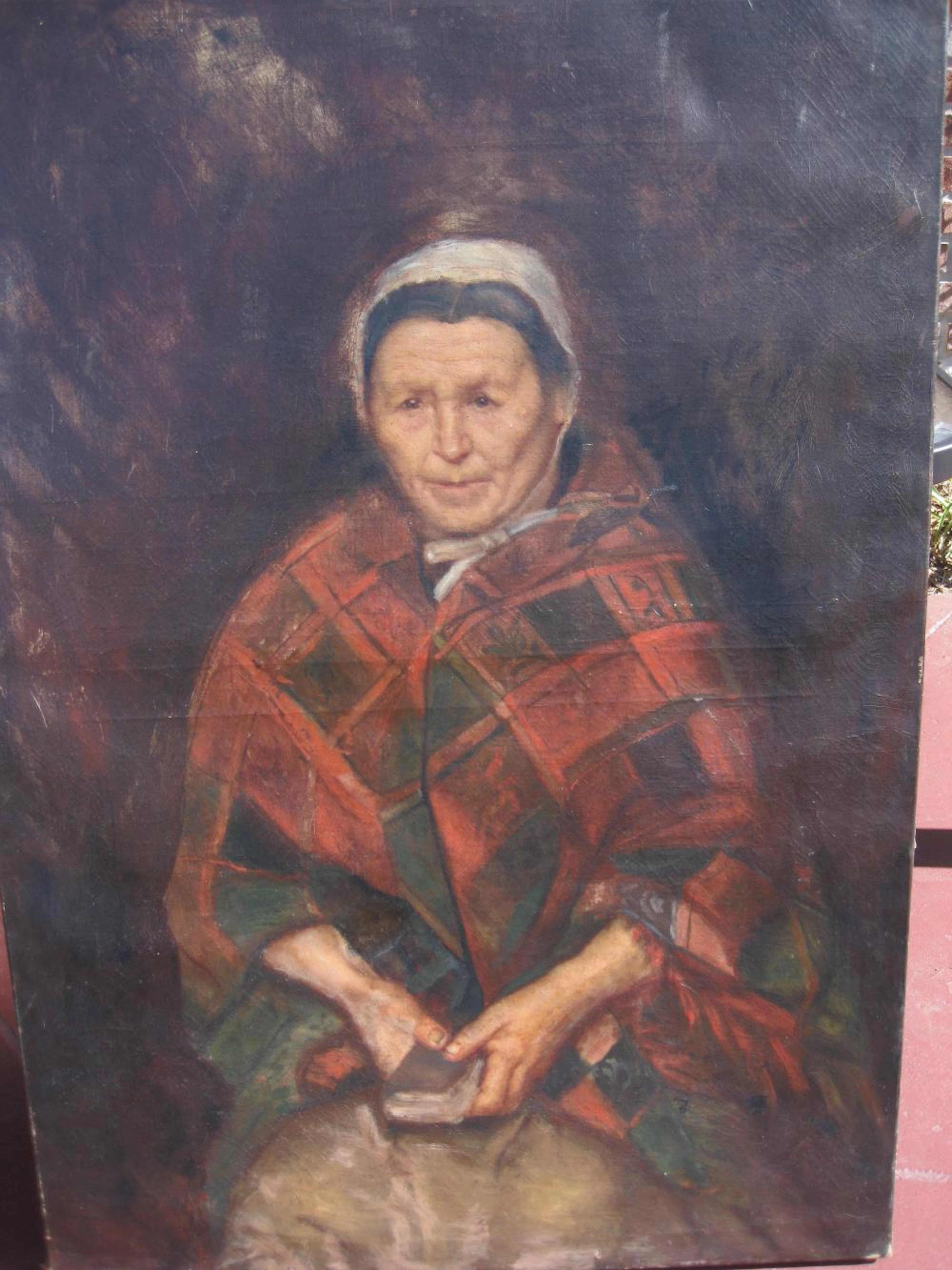 Old woman portrait, Wilhelm Leibl(?), 19th c