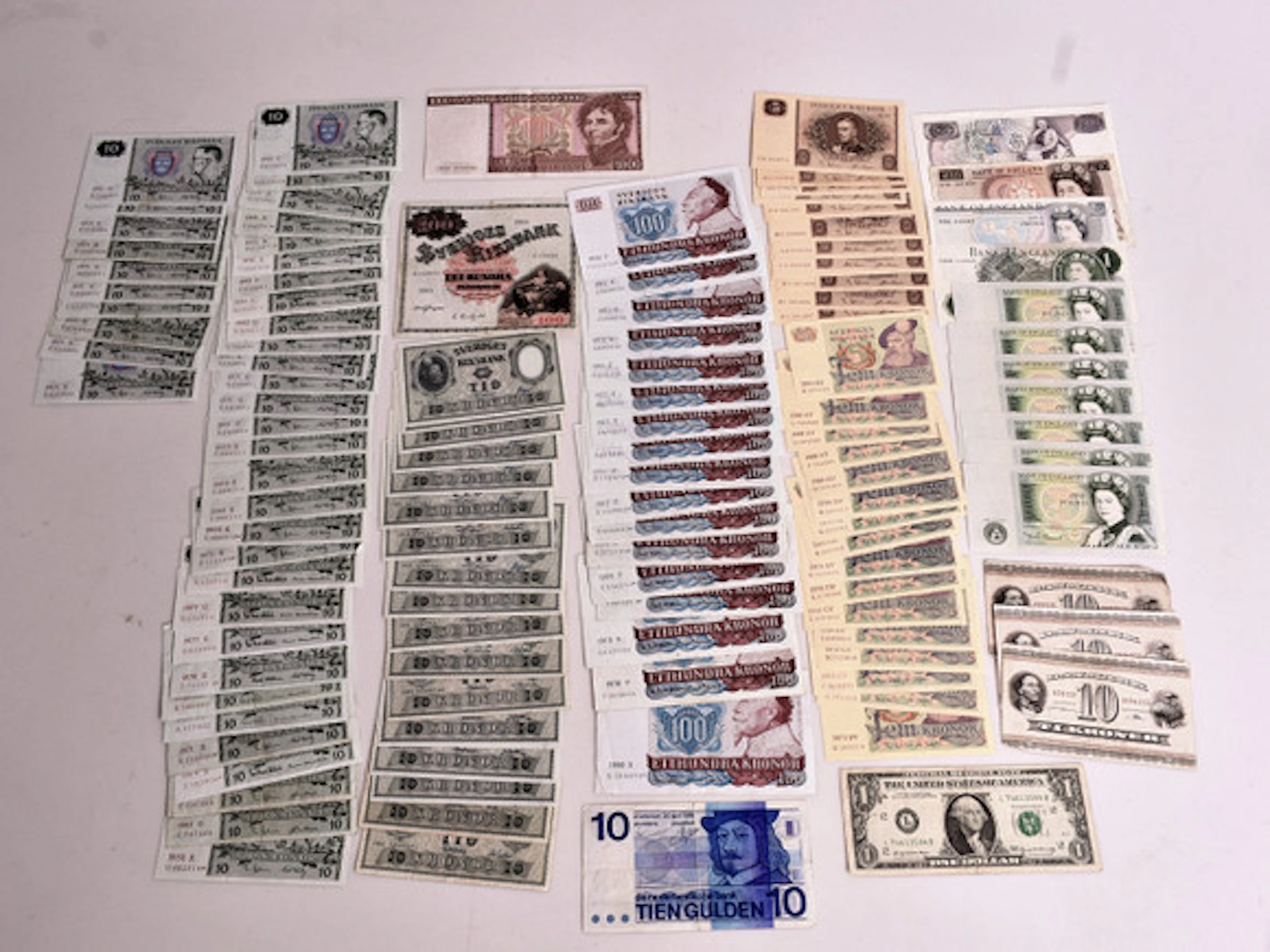 SEDLAR Svenska, Danska, Pund, Dollar, Gu...