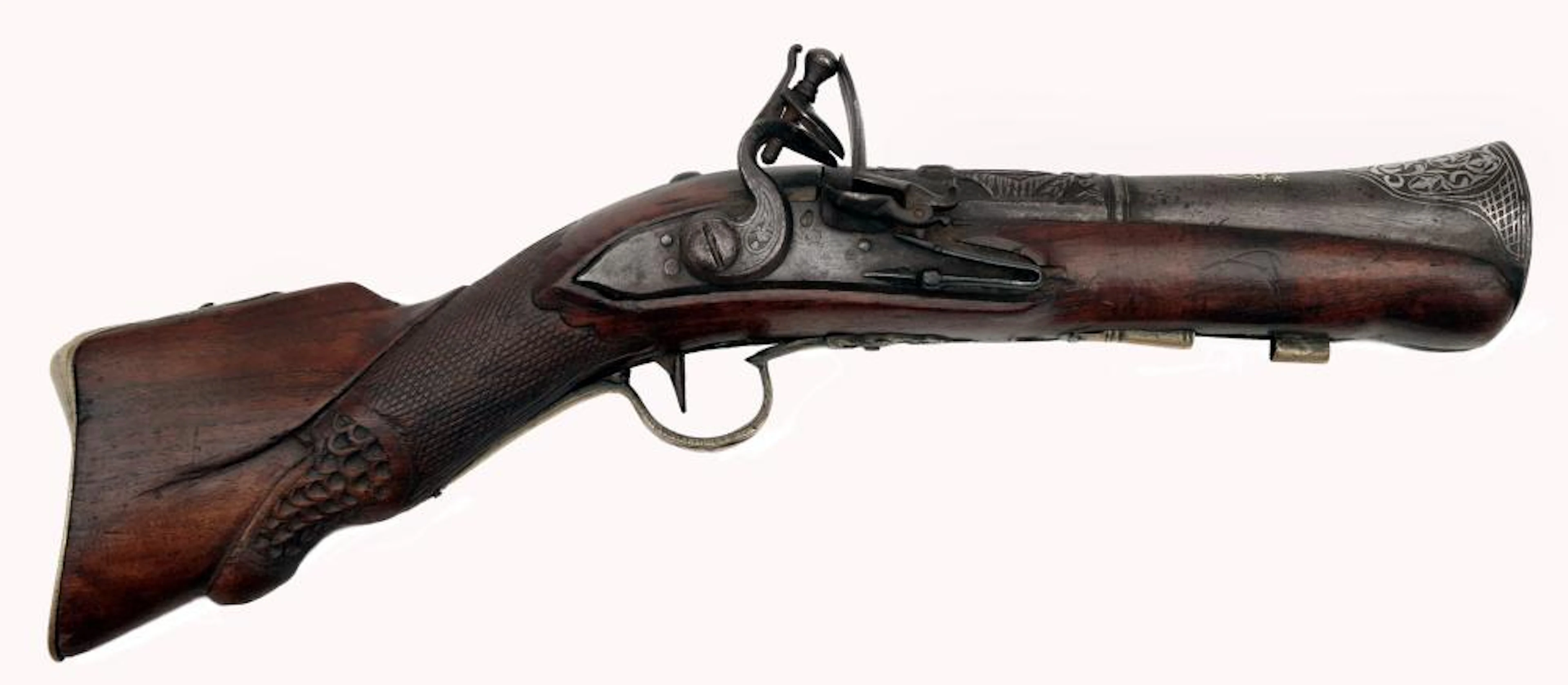 A FLINTLOCK BLUNDERBUSS