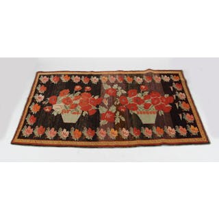 Oriental Rug with Poppies, 20th Century