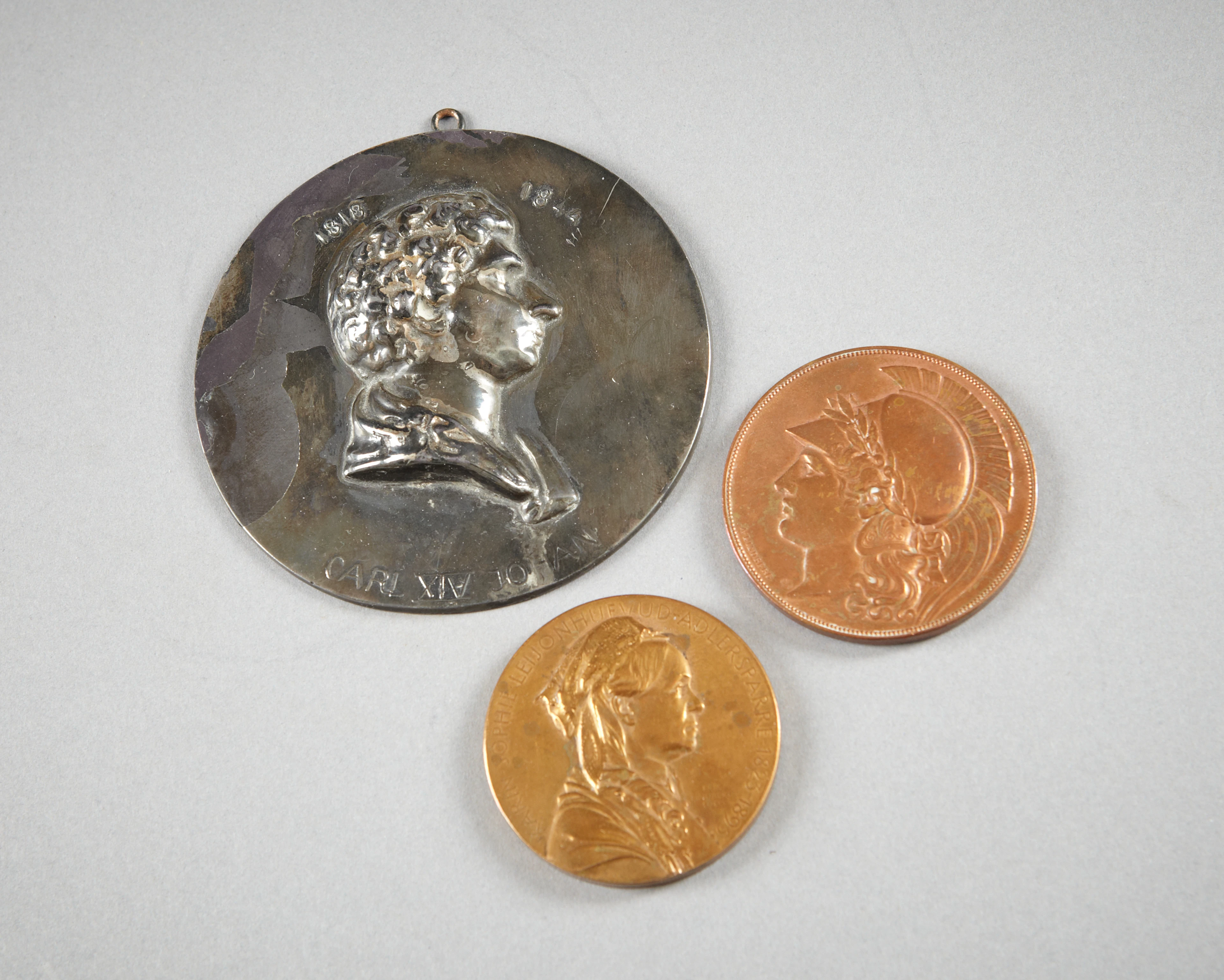 Medaljer bla Carl XIV Johan