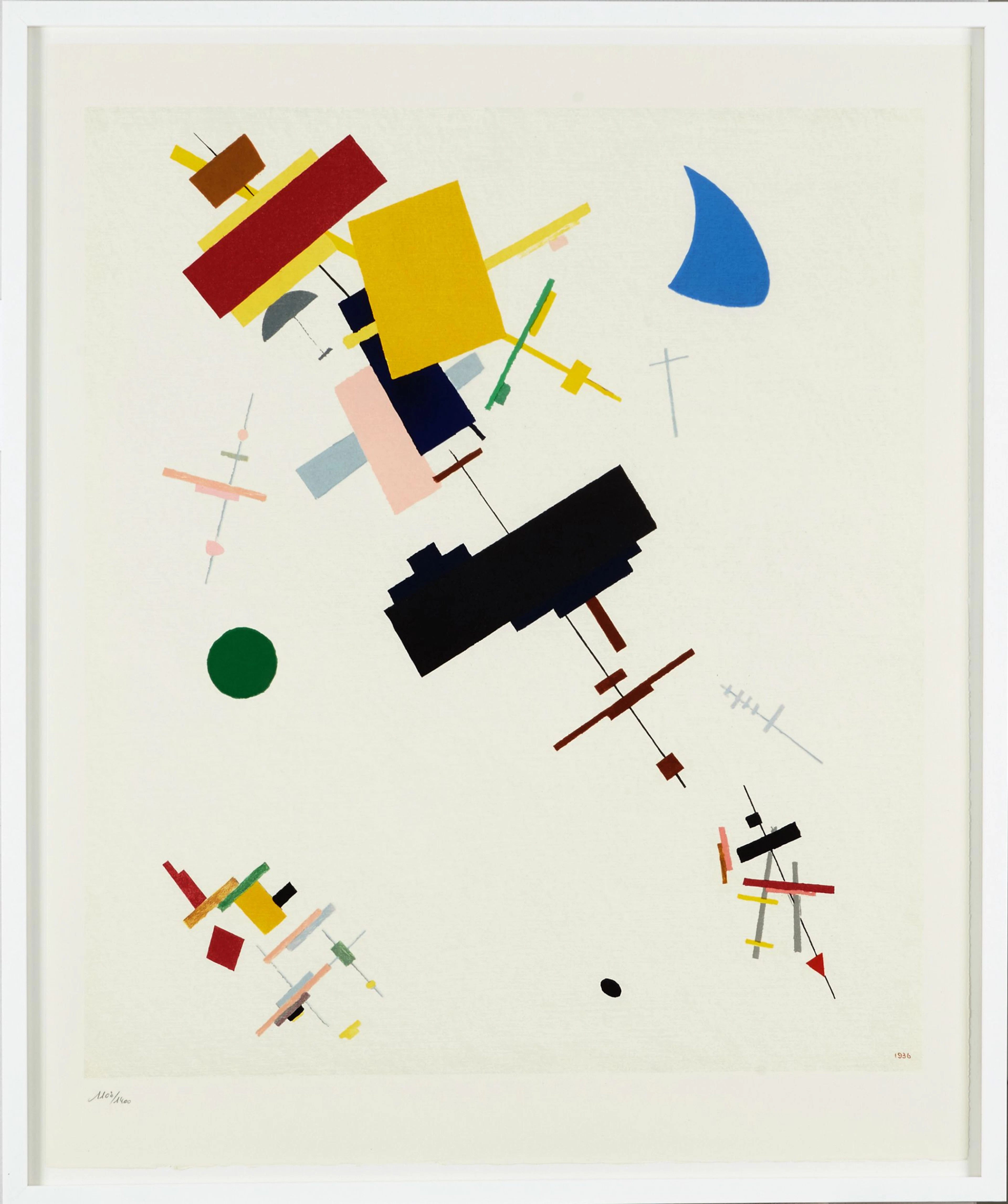 Färglitografi efter Malevich tryckt av Mourlot