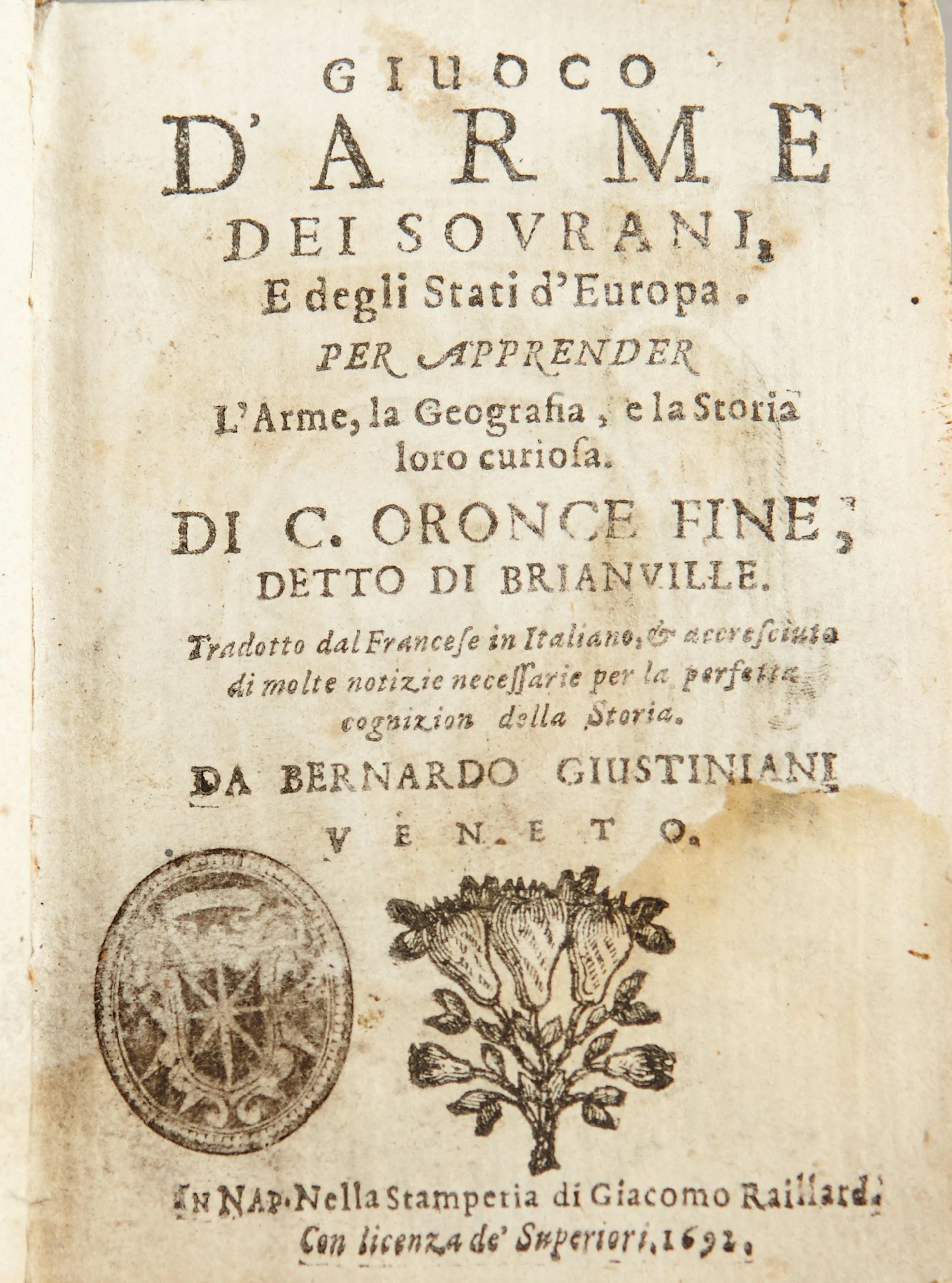 Brianville's Giuco d'arme dei sourani 1692