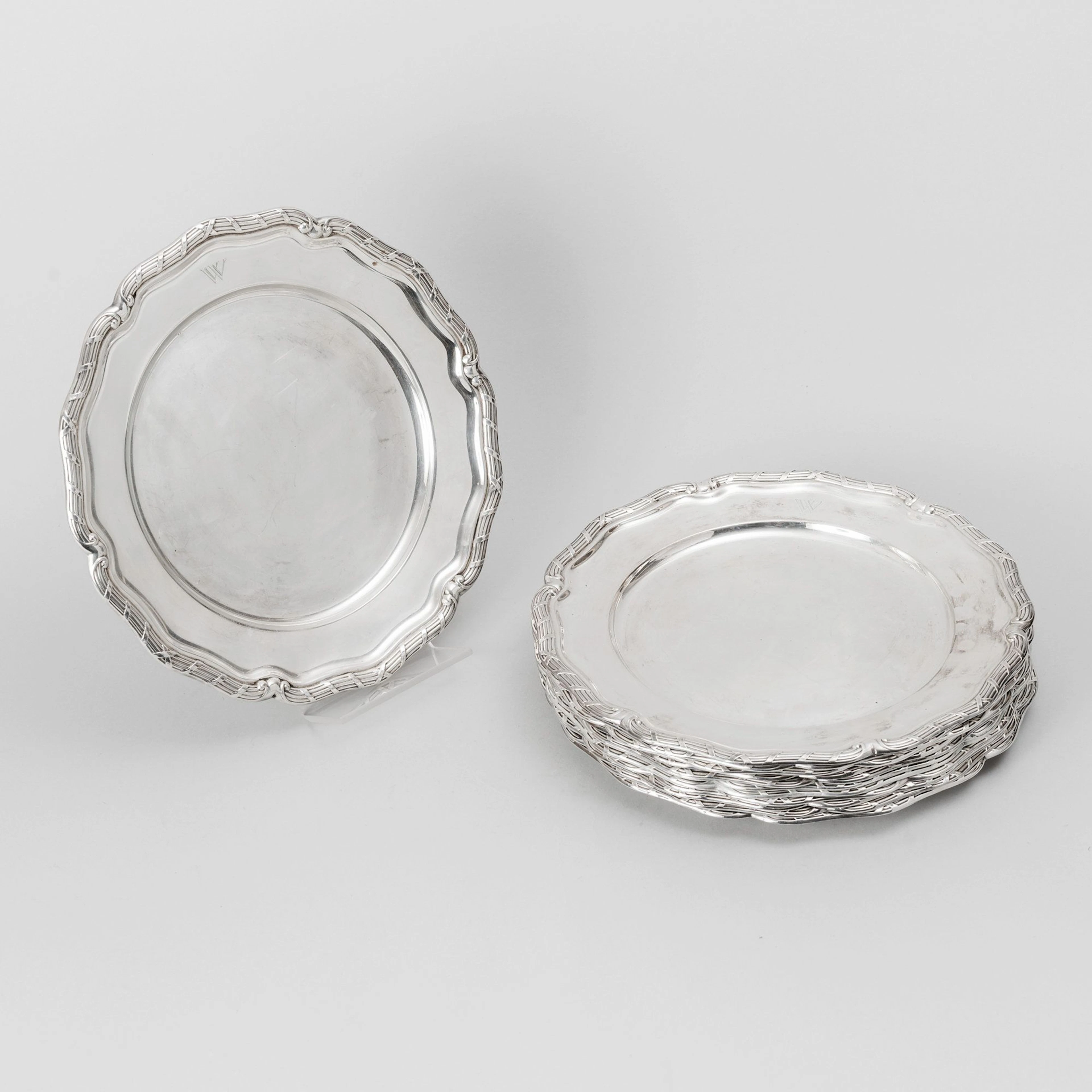 Silvertallrikar C G Hallberg