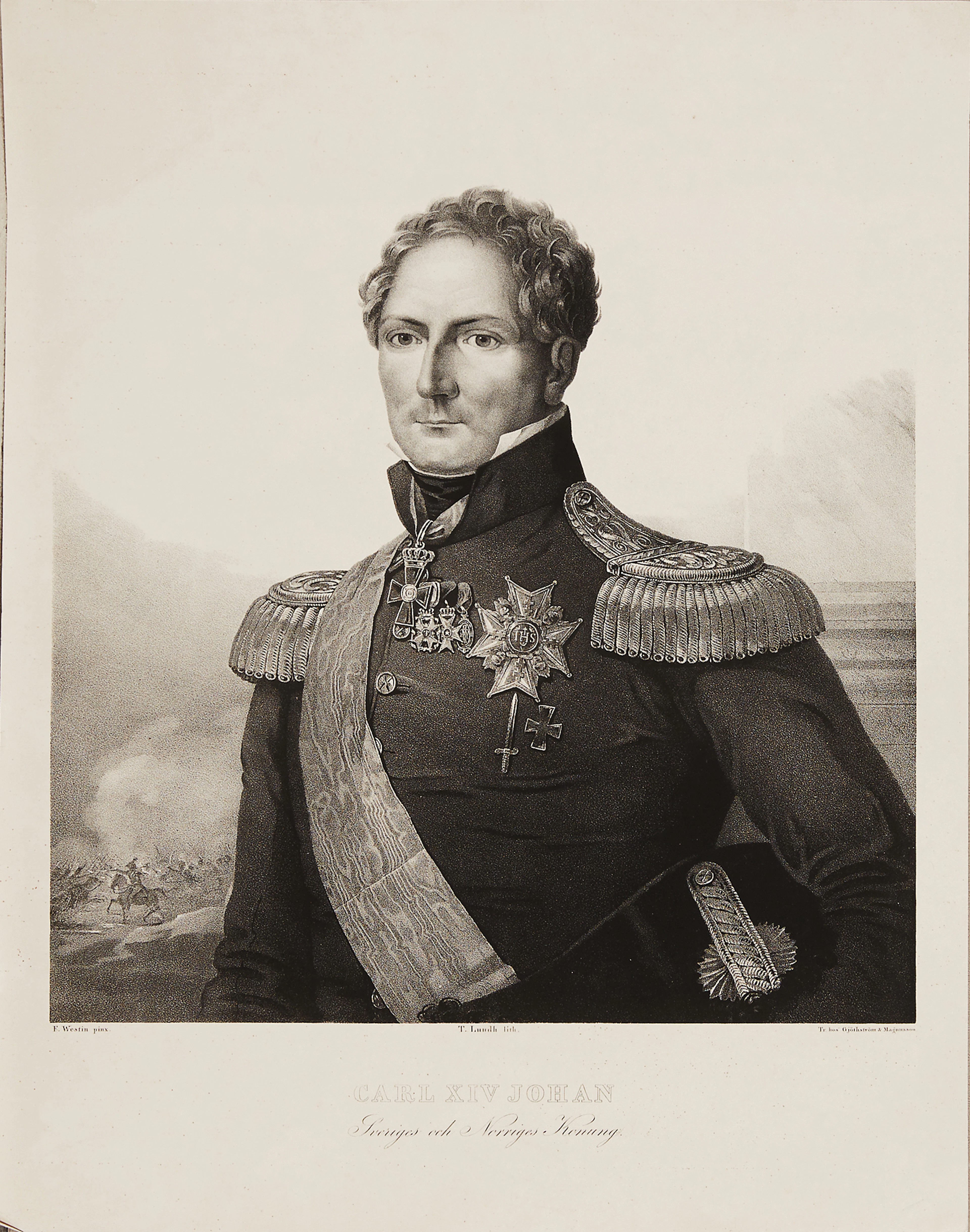 Porträtt Karl XIV Johan 1840 Lundh - Westin