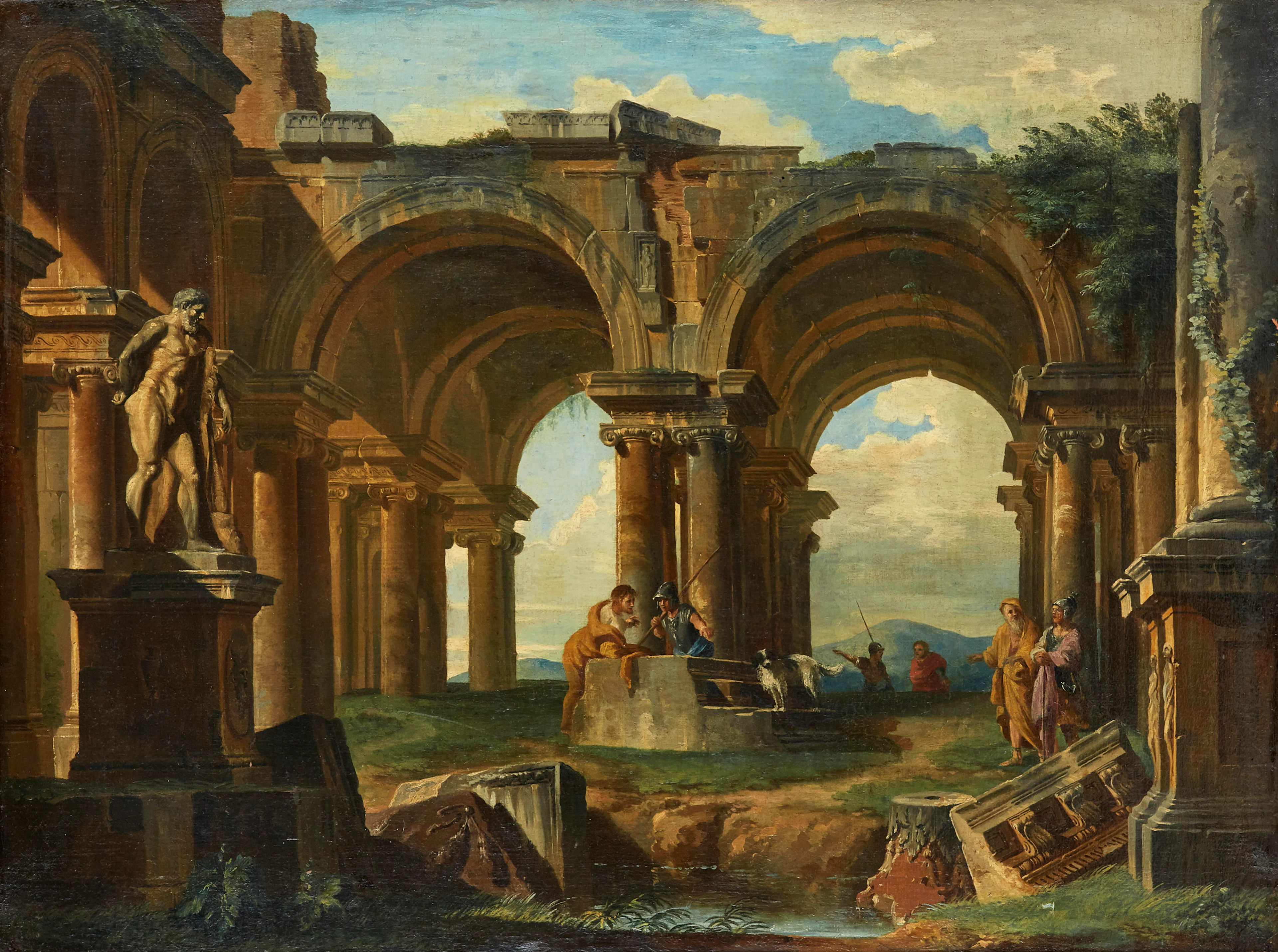 Grand Tour - G. Panini, hans krets, ruinlandskap