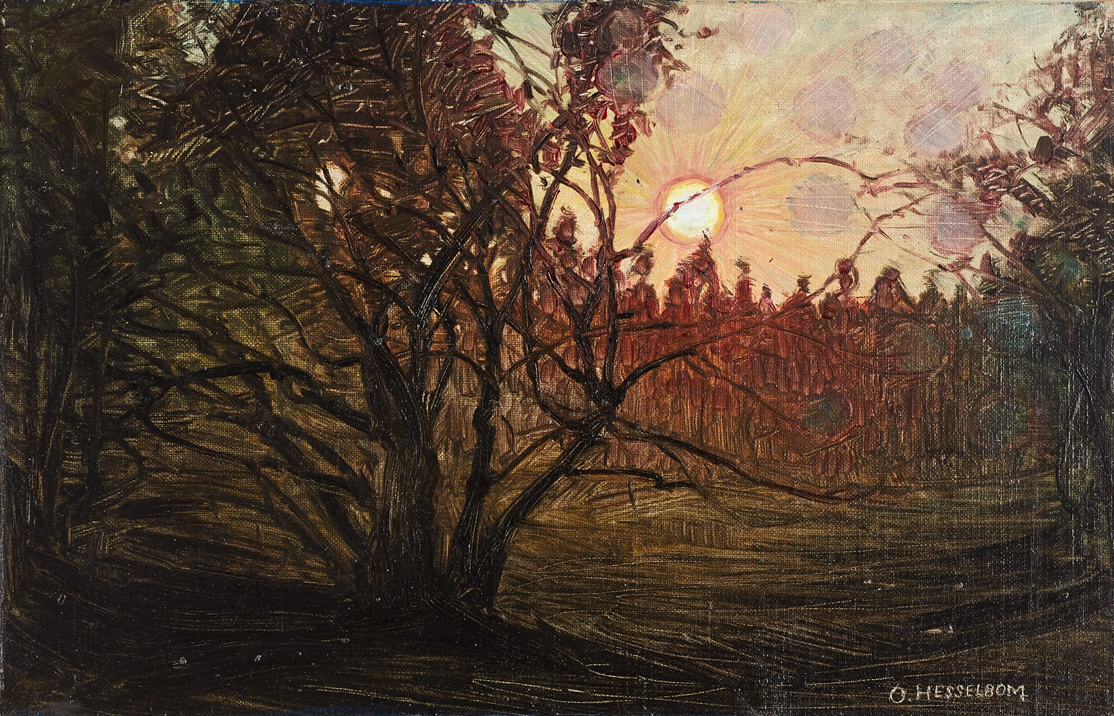 Otto Hesselbom, oljemålning