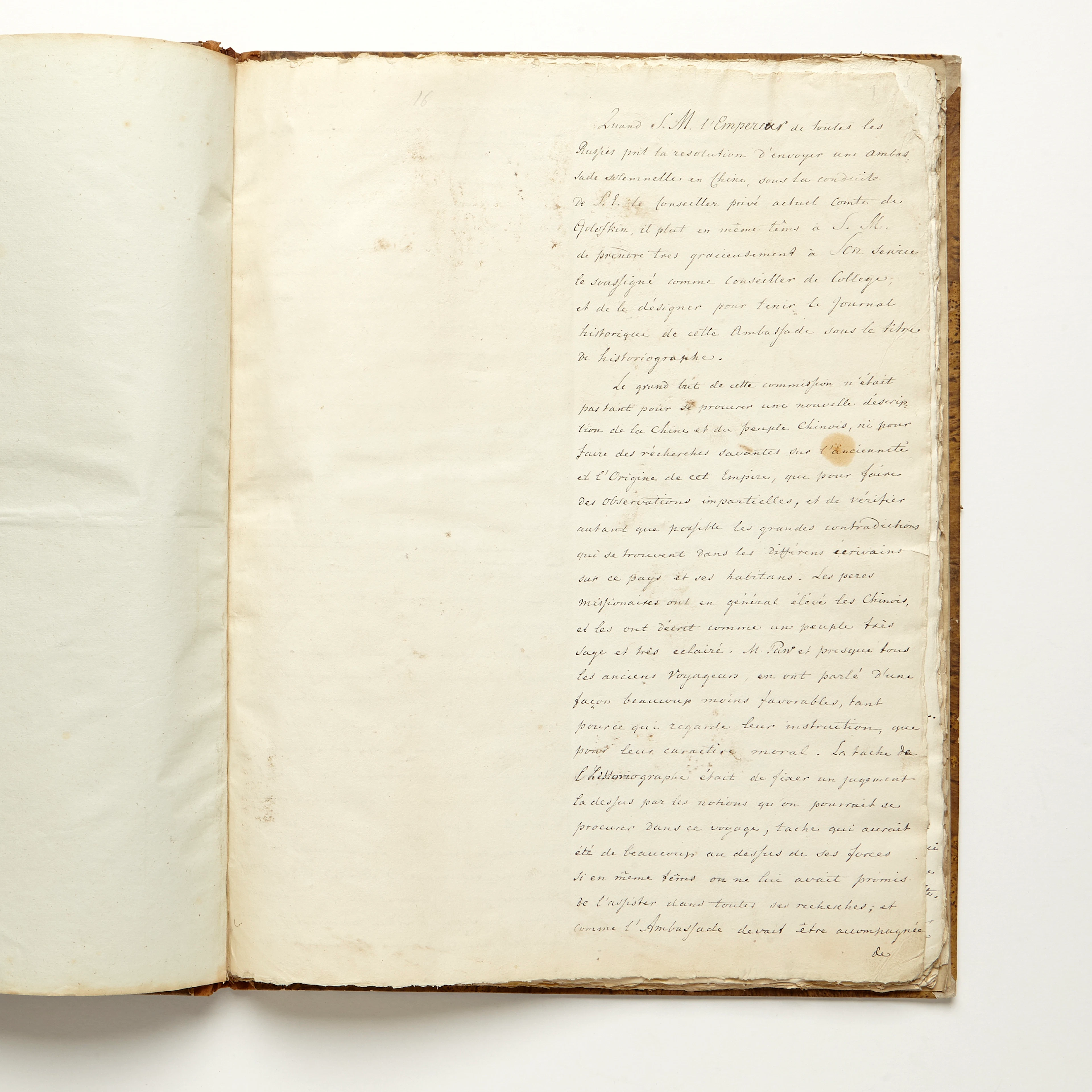 The Russian embassy to China 1805-06 in manuscript