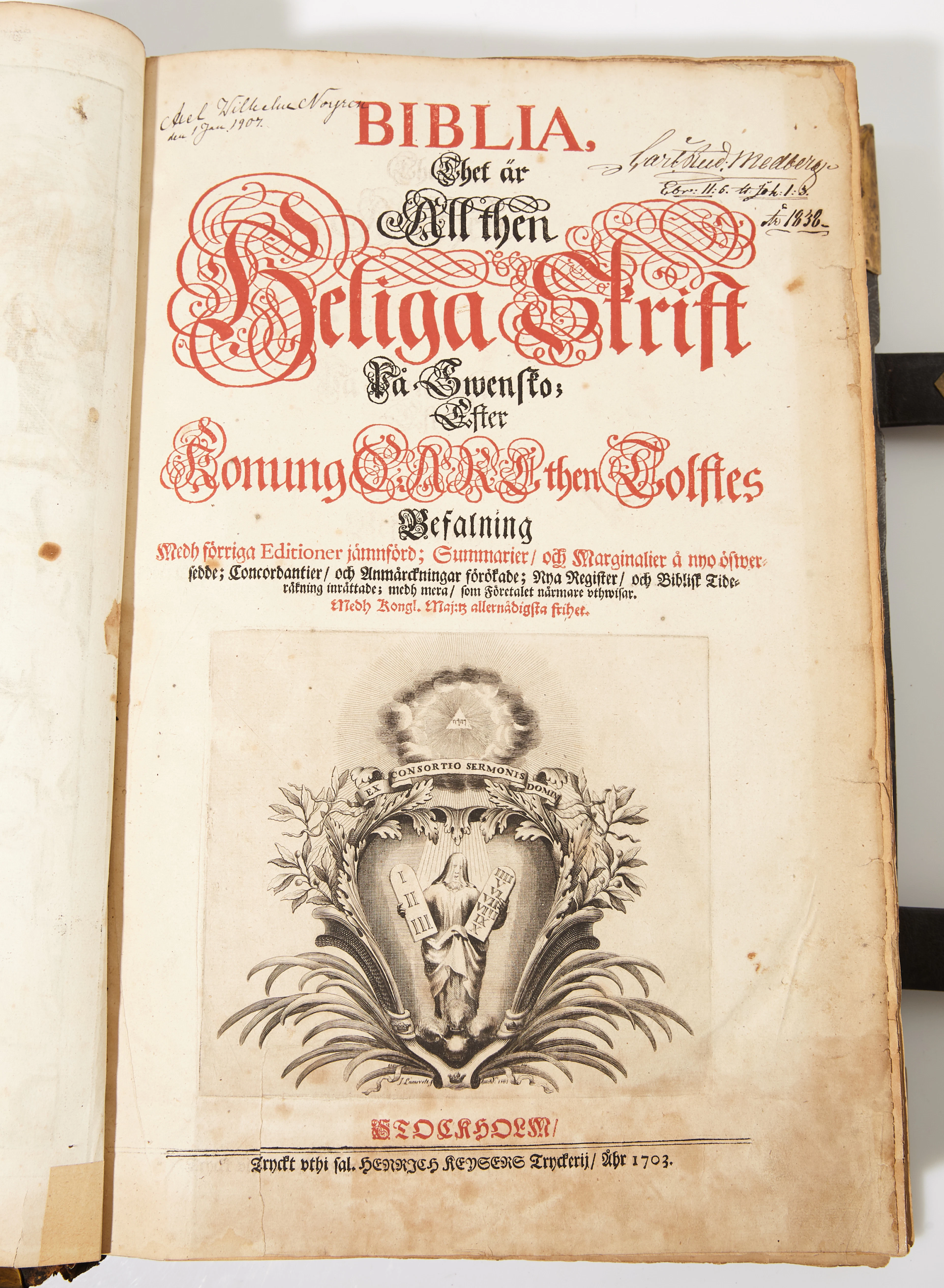 Karl XII:s stora kyrkobibel från 1703