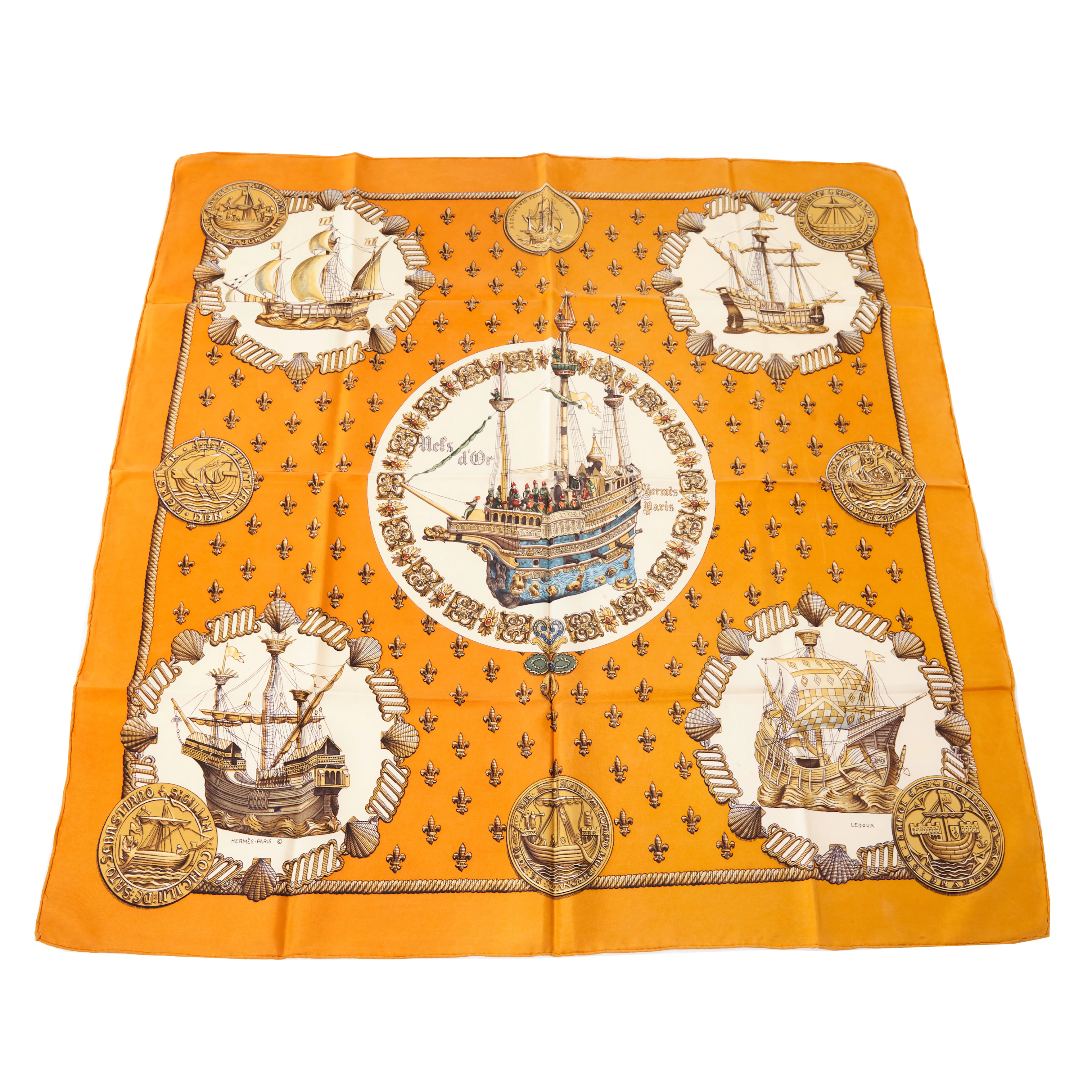 Hermès scarf "Nefs d'or"