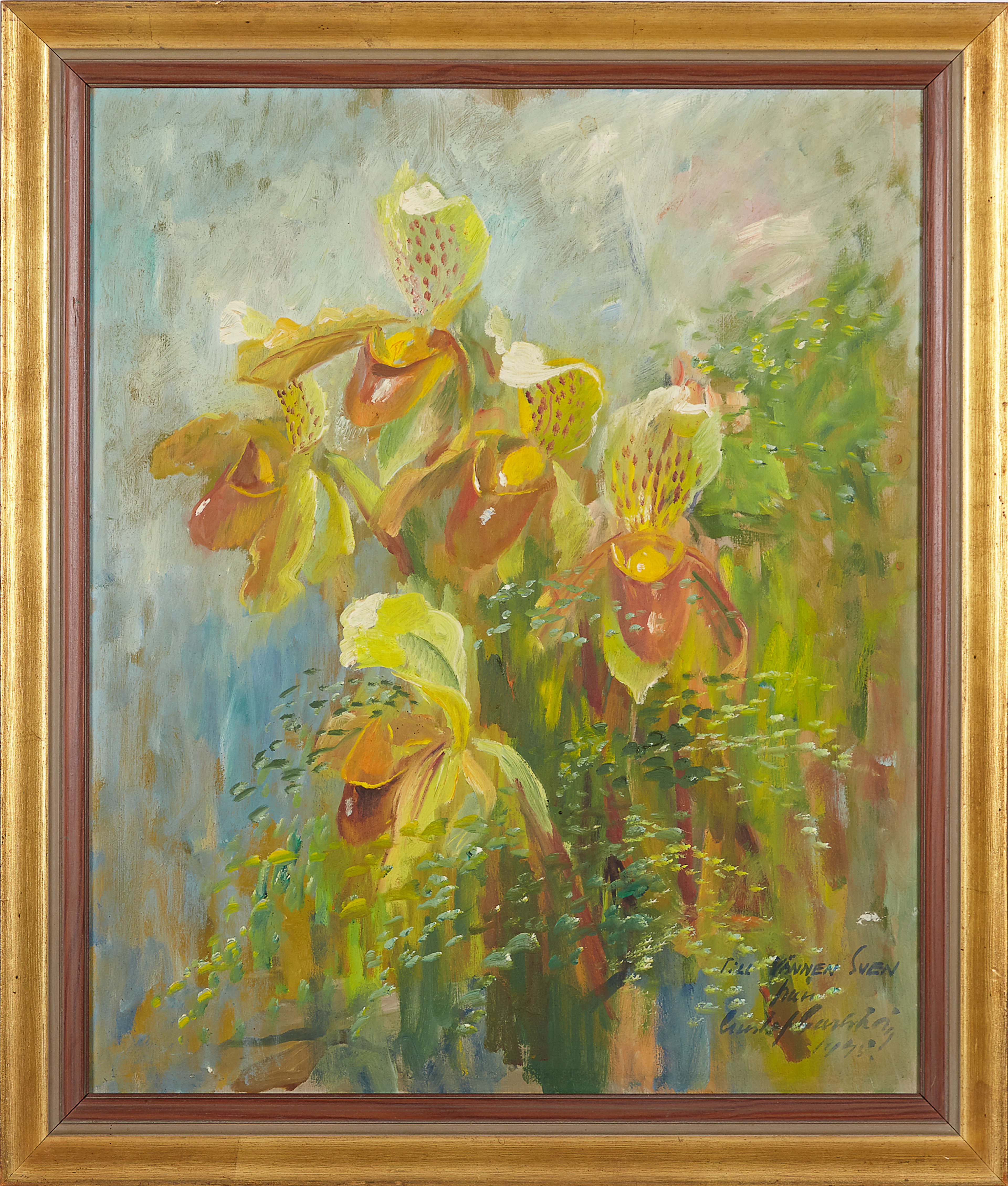 Gustaf Carlström, blomsterstilleben, akvarell