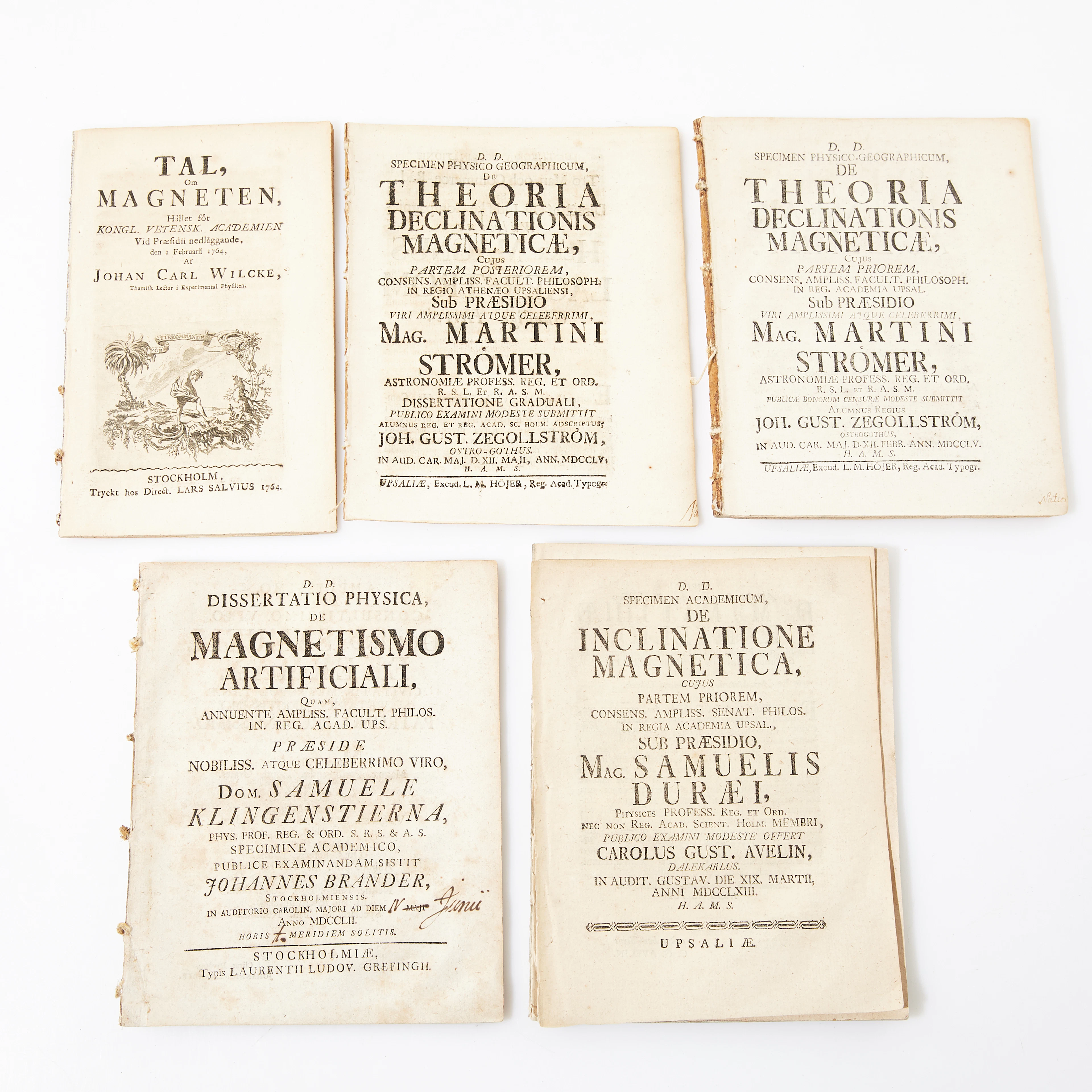 Äldre skrifter om magneter och magnetism, 5vol.