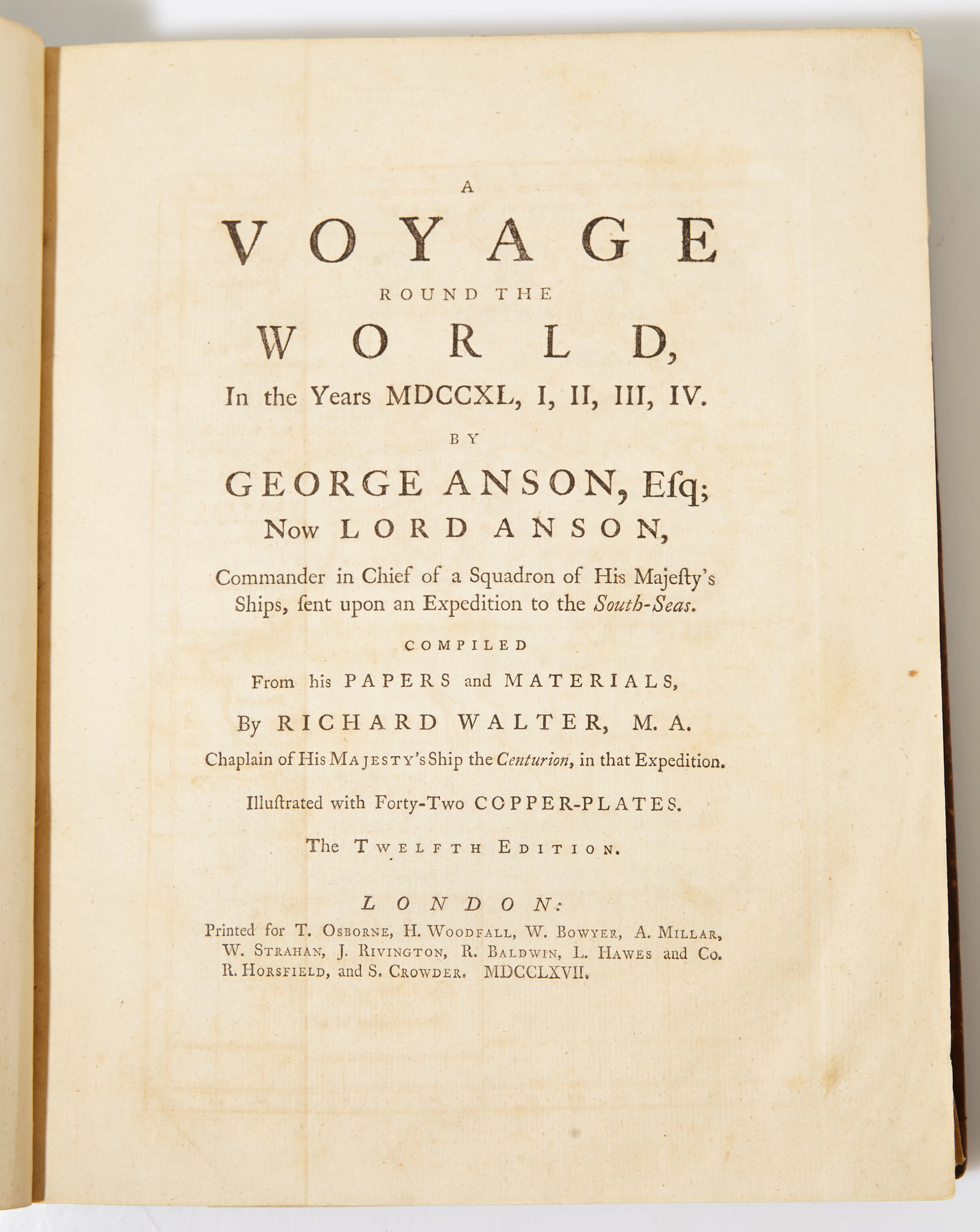 Ansons A Voyage around the World 1767