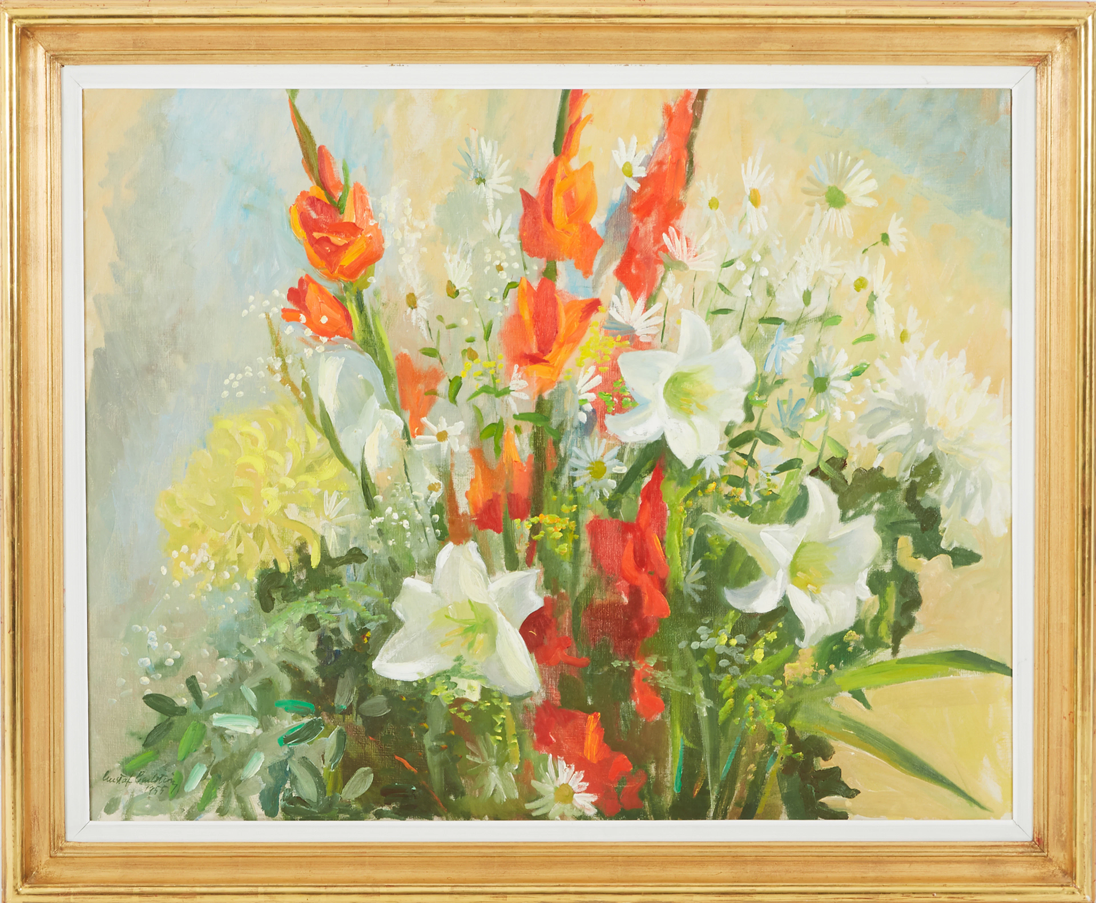 Gustaf Carlström blomsterstilleben oljemålning