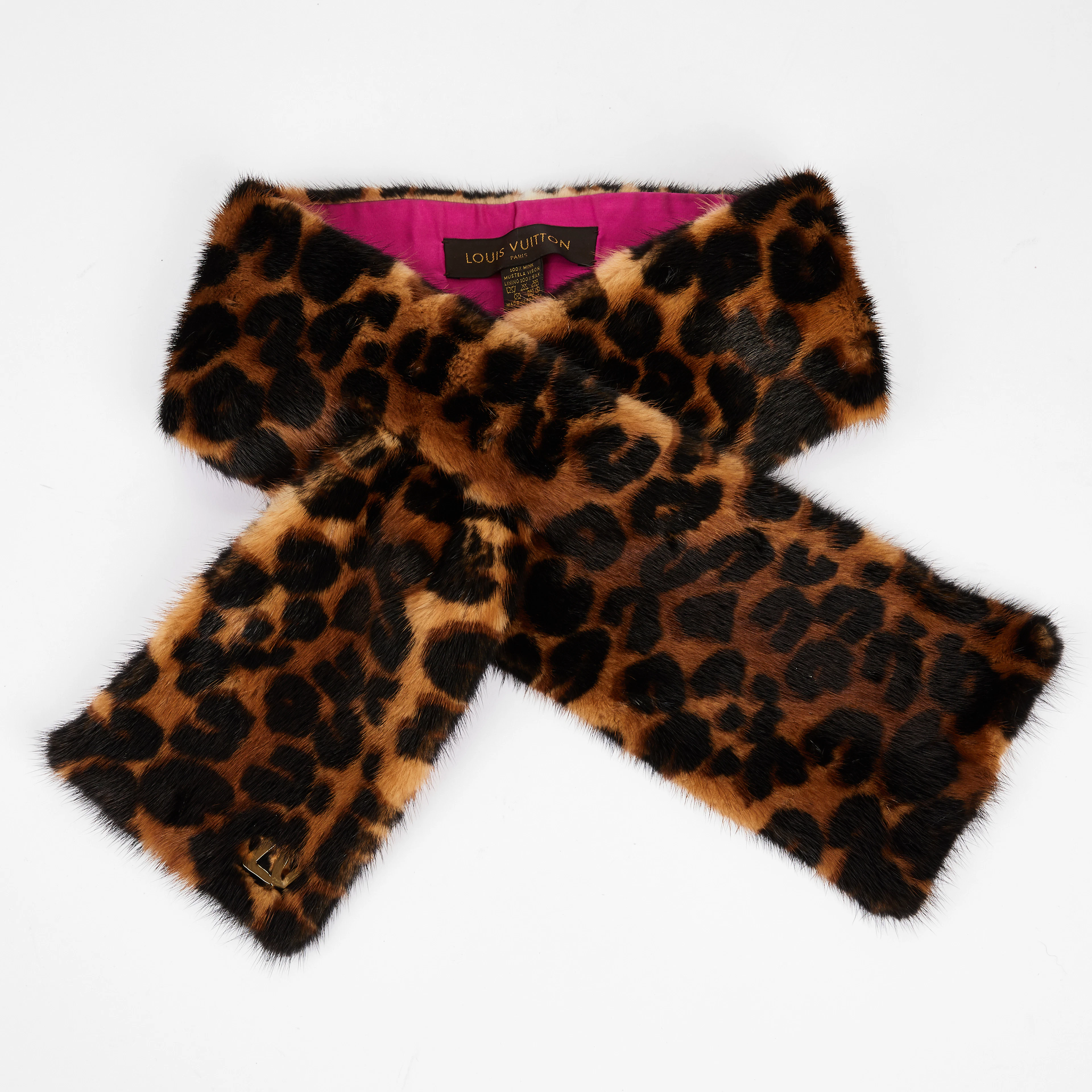 Louis Vuitton scarf i leopardmönstrad mink