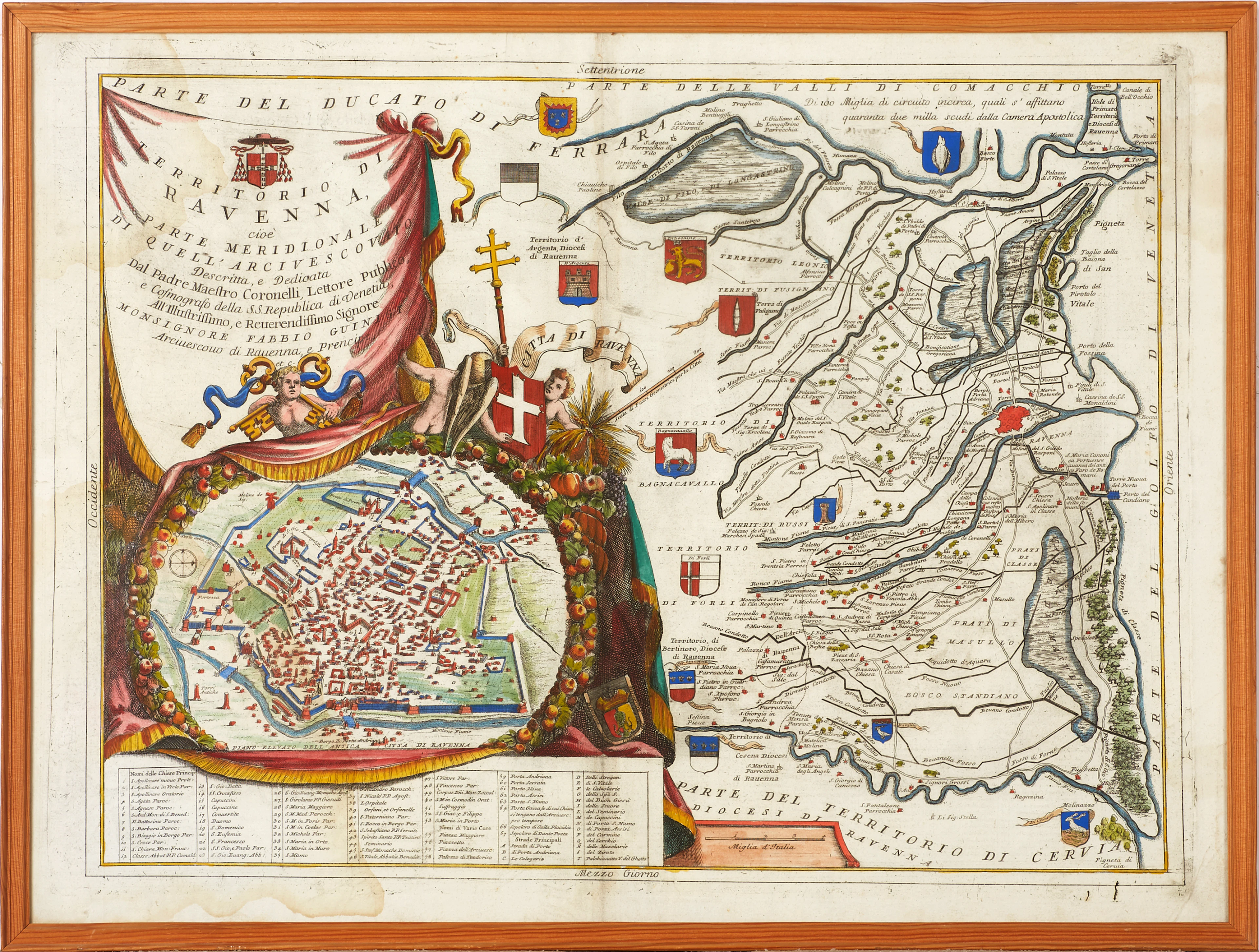 Coronelli's map of Ravenna 1708