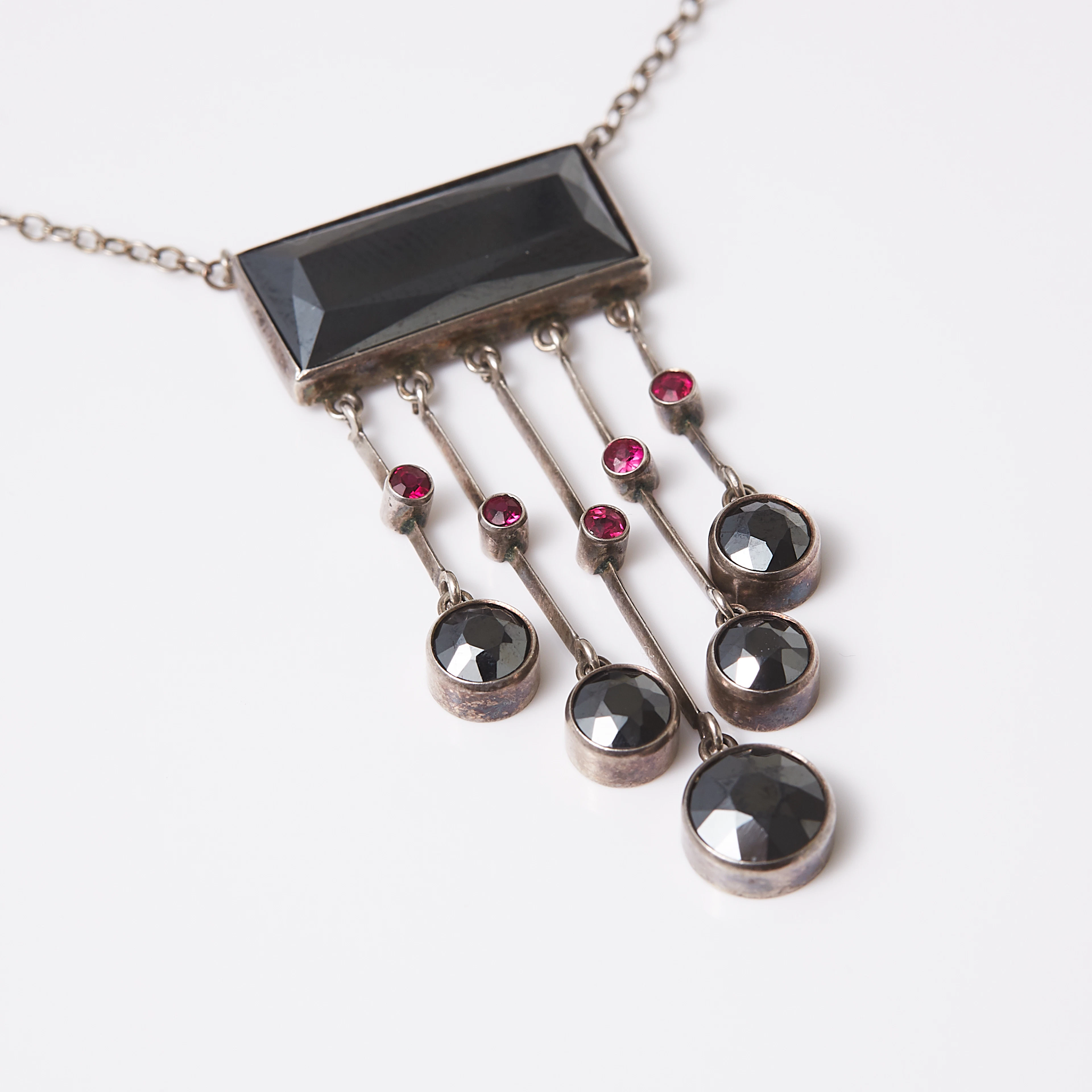 Halsband silver hematiter