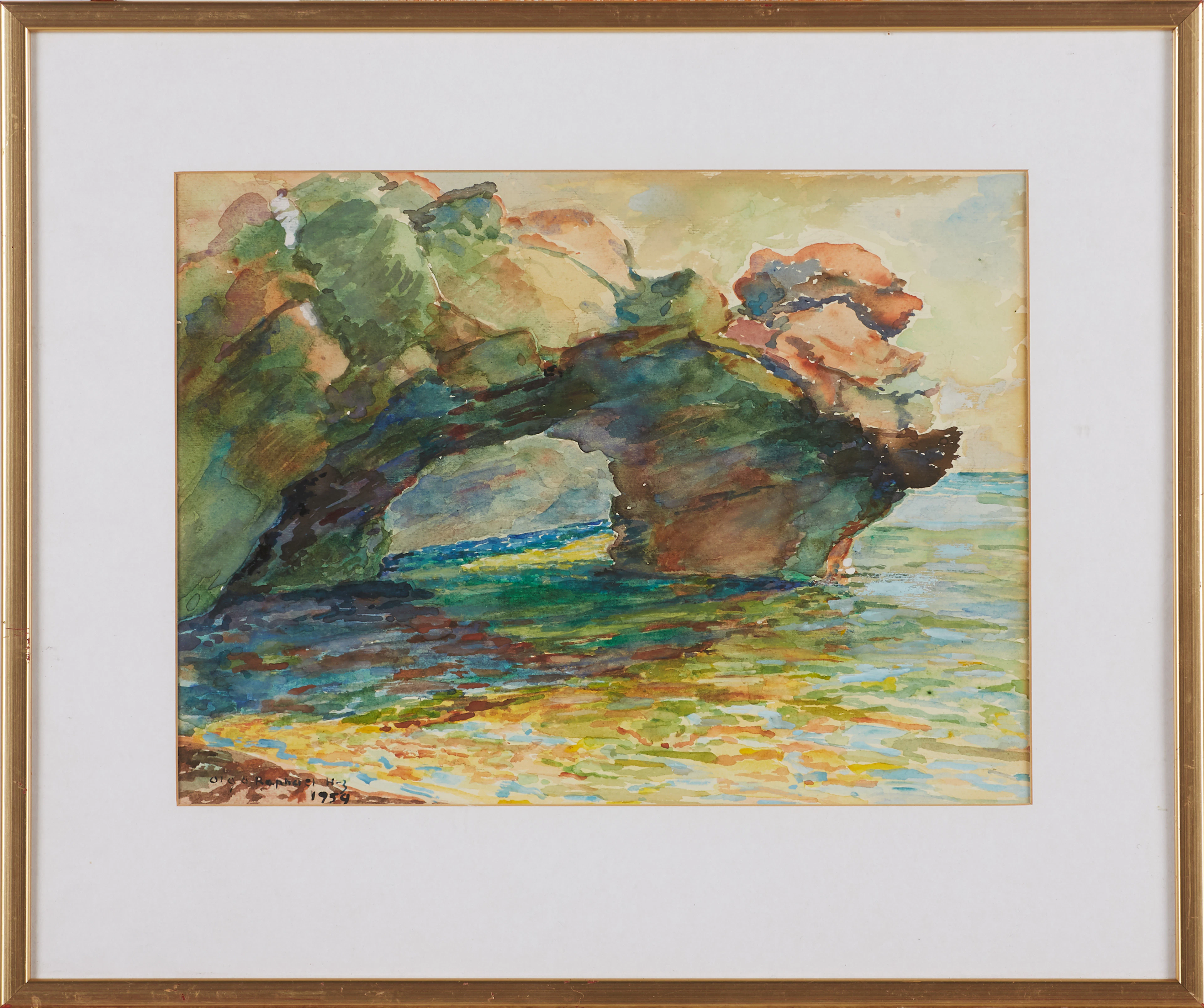 Olga Raphael-Hallencreutz akvarell