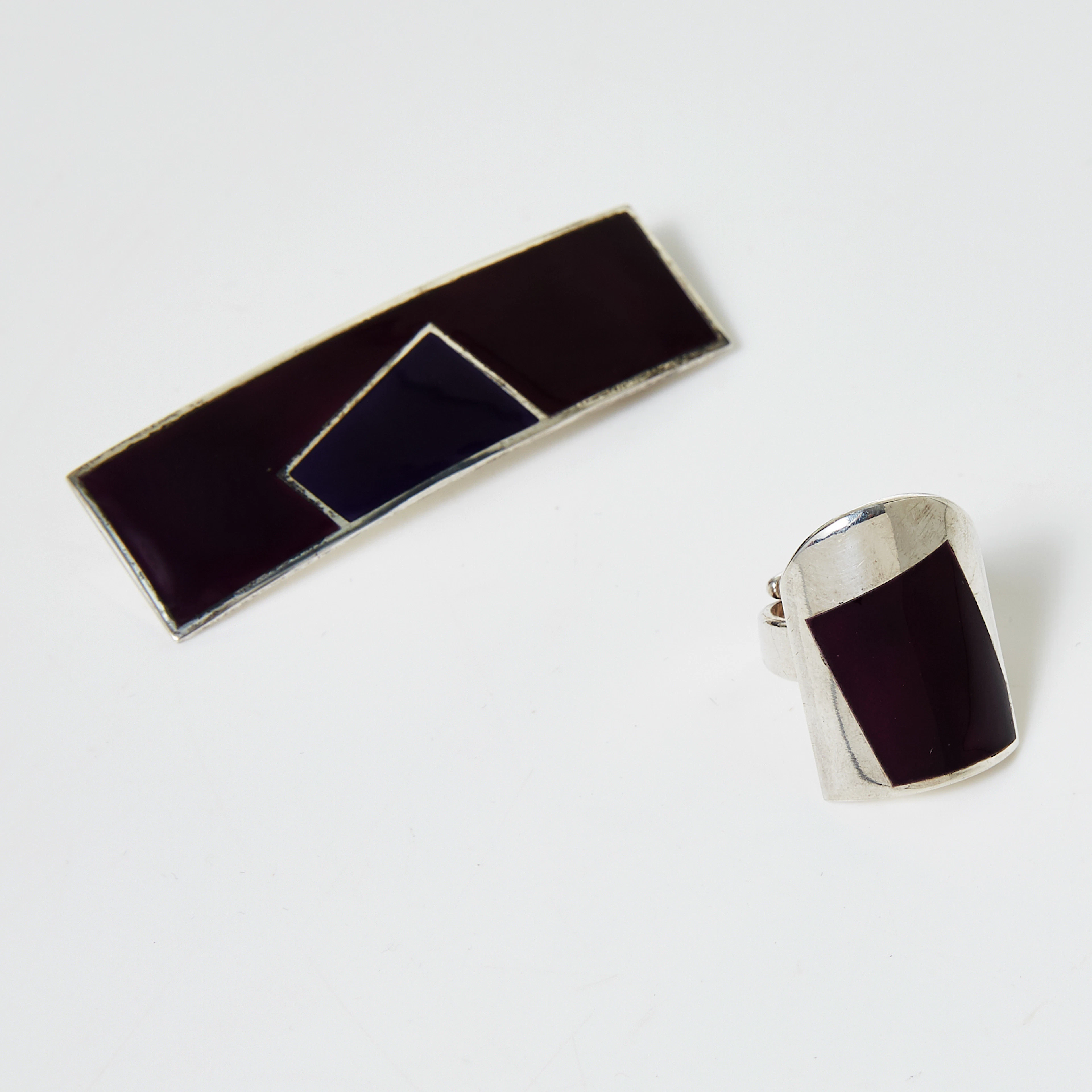 Marianne Berg ring brosch sterlingsilver emalj