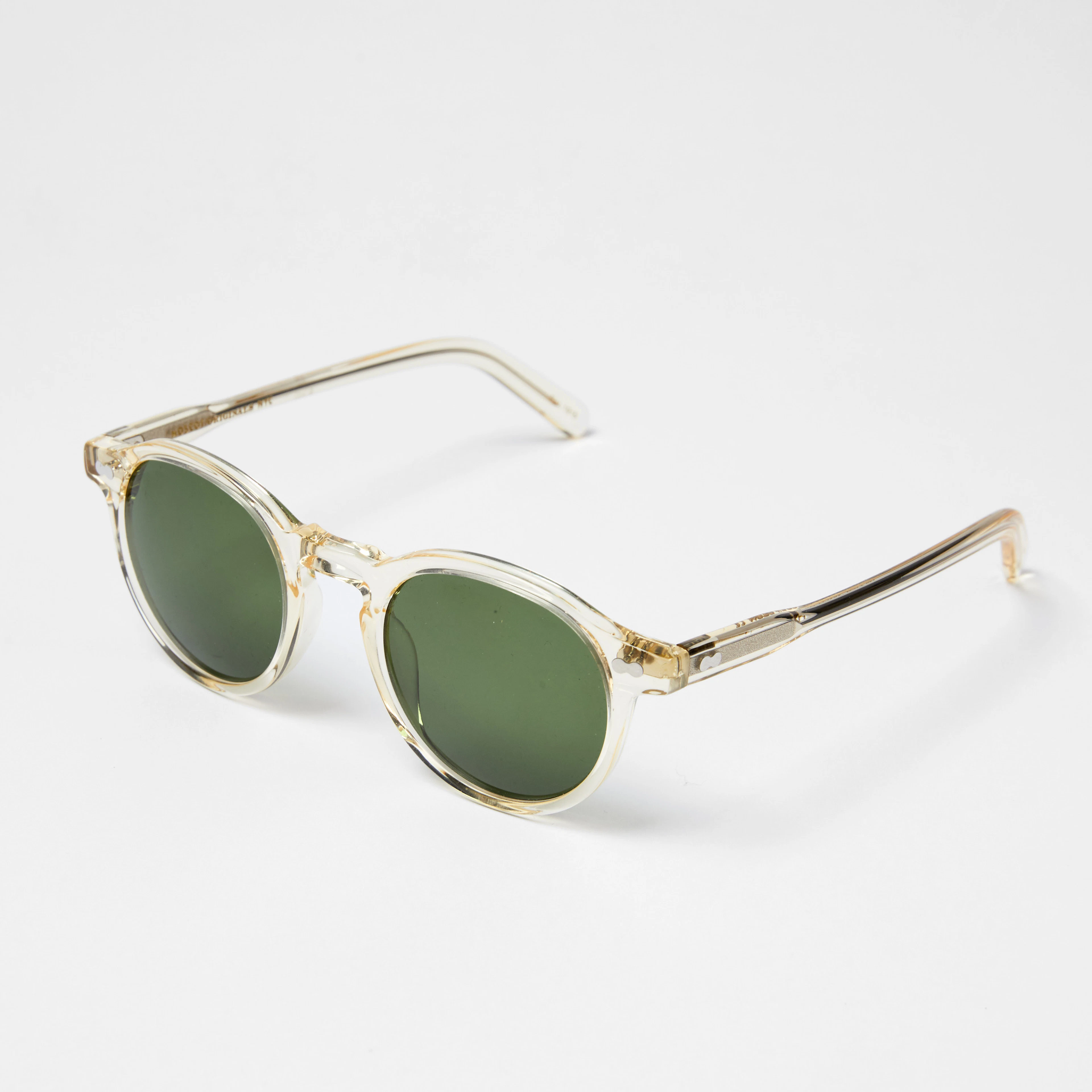 Moscot transparent med gröna glas modell 46 22-145