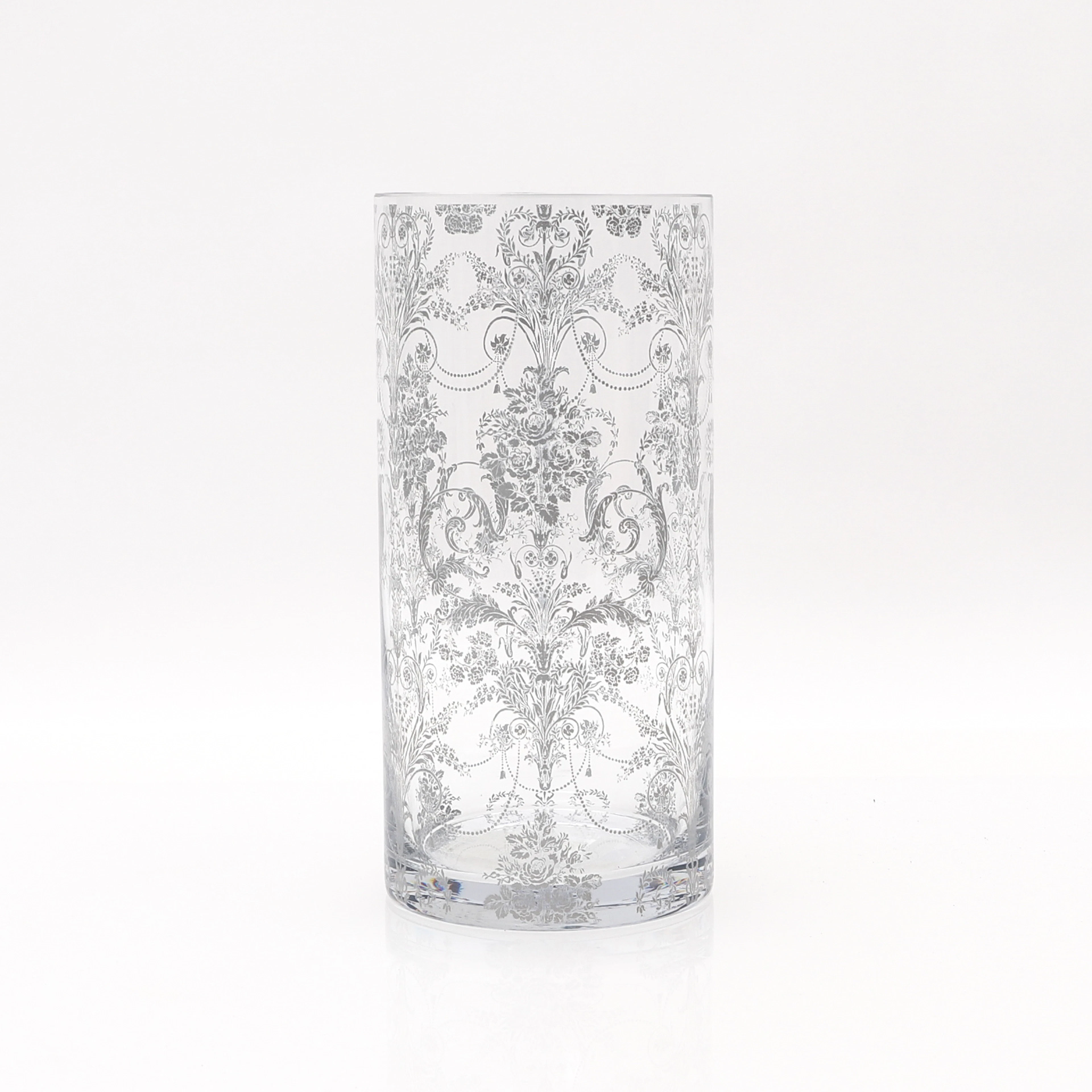 Laura Ashley Josette Silver Printed Vase Glas