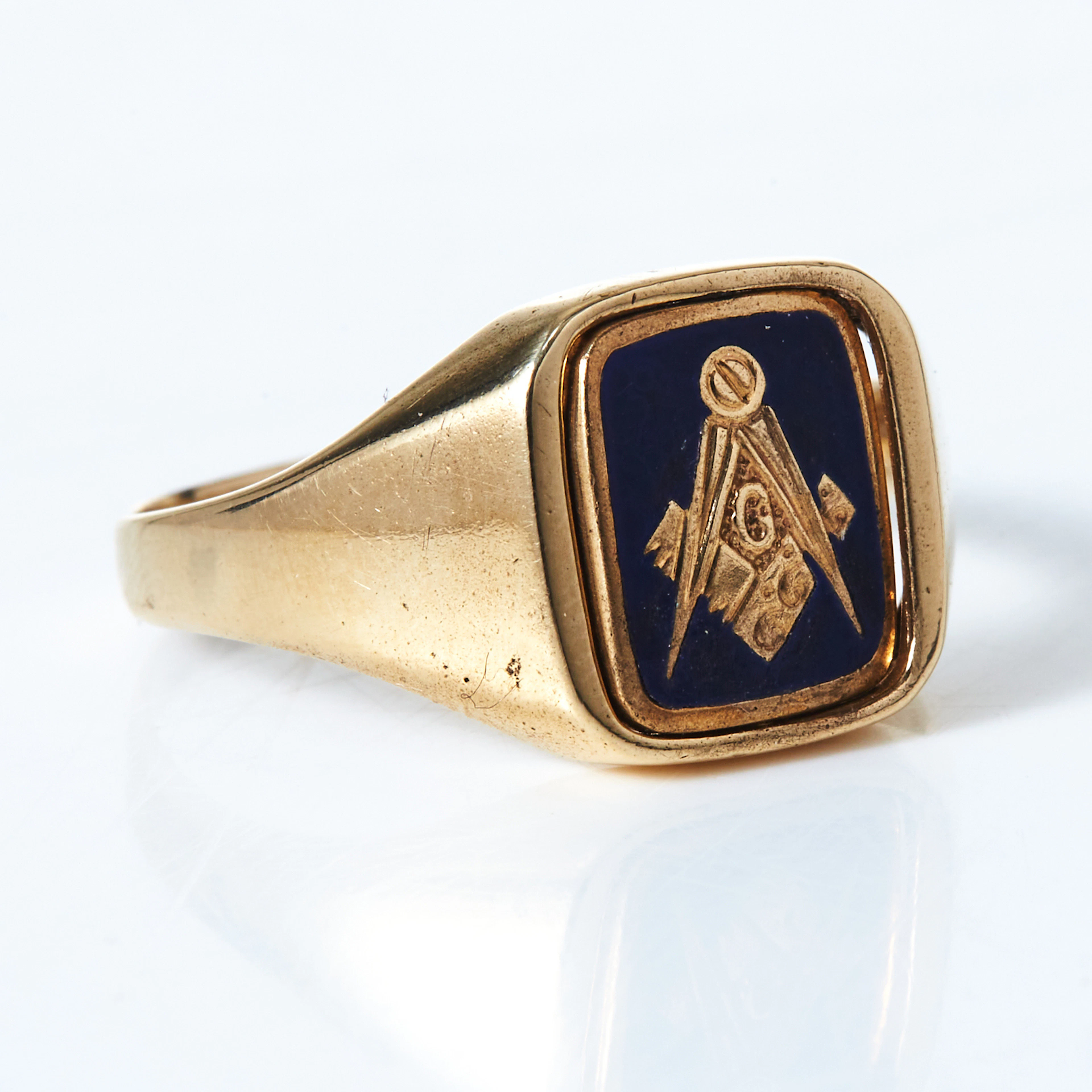 Frimurarring 9 k guld vändbar