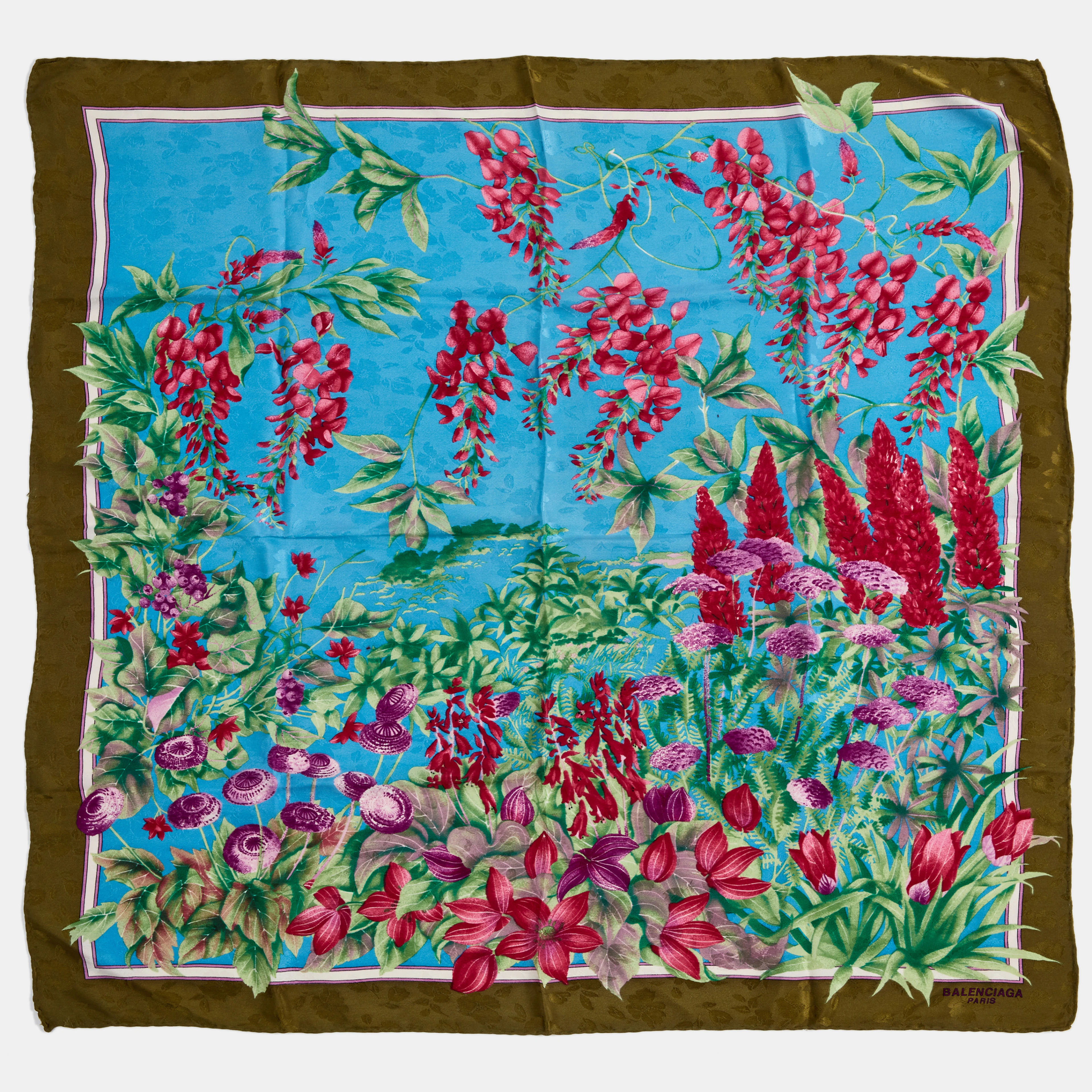 Balenciaga scarf i blomstermönstrad foulardsiden