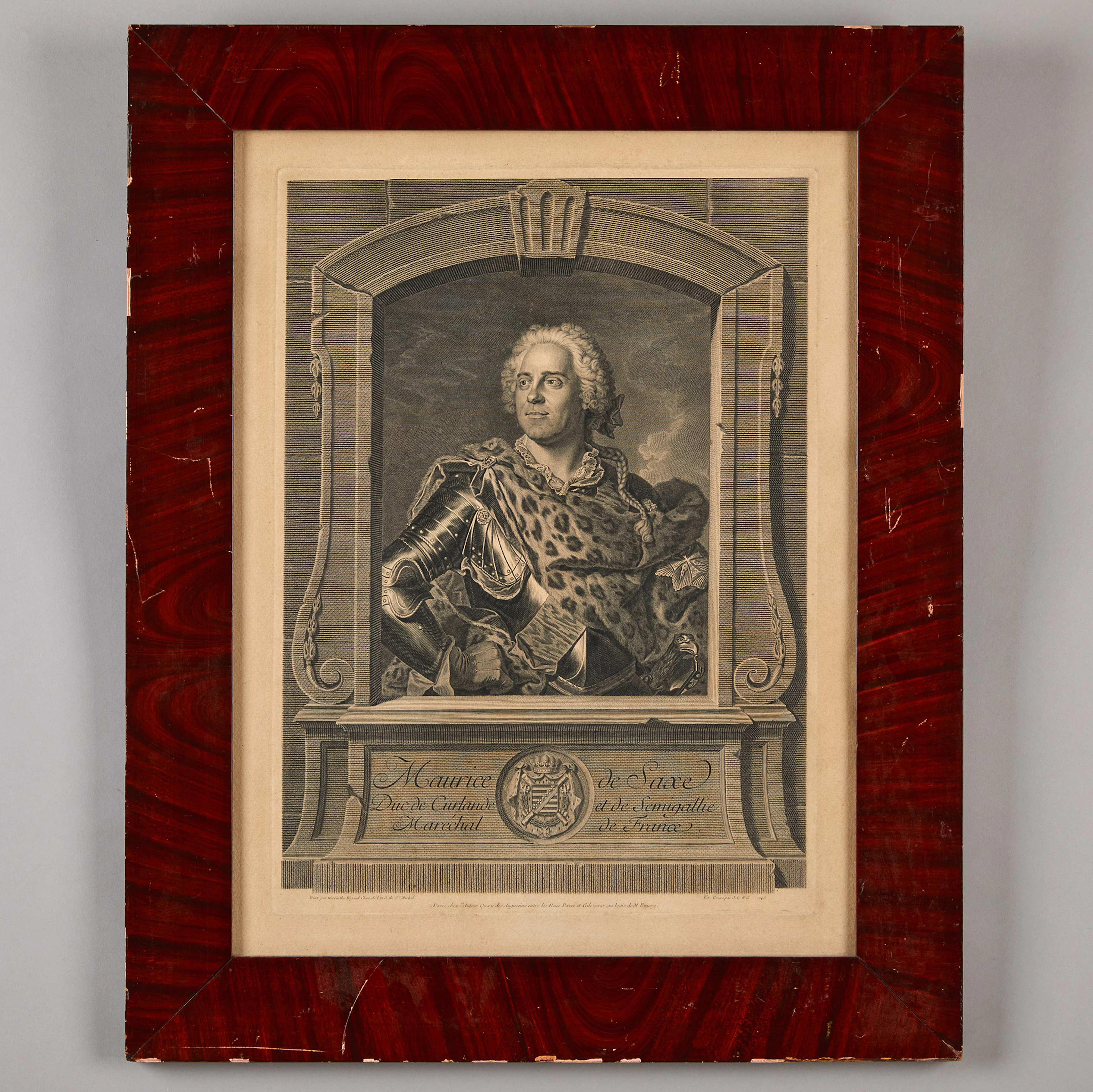 Kopparstick av J G Wille efter Hyacinthe Rigaud