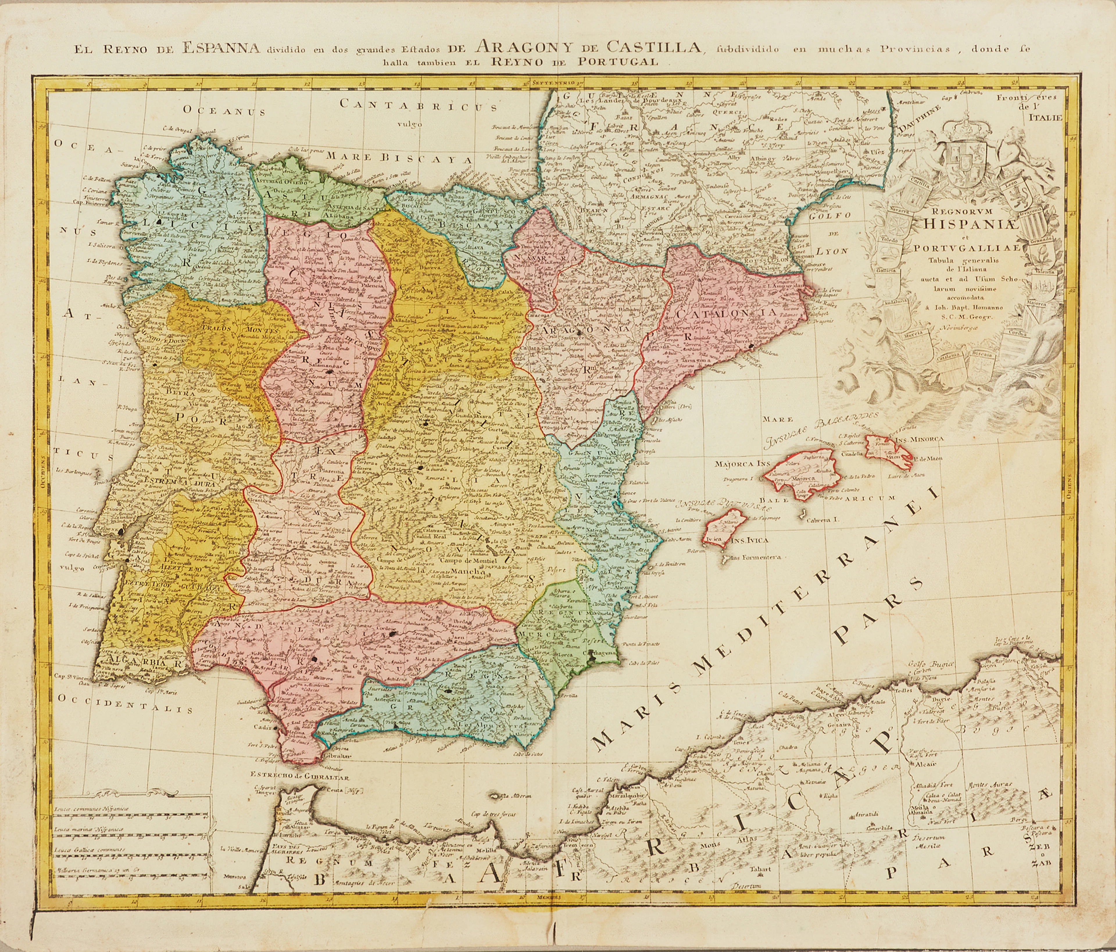 Spain by Homann c. 1730