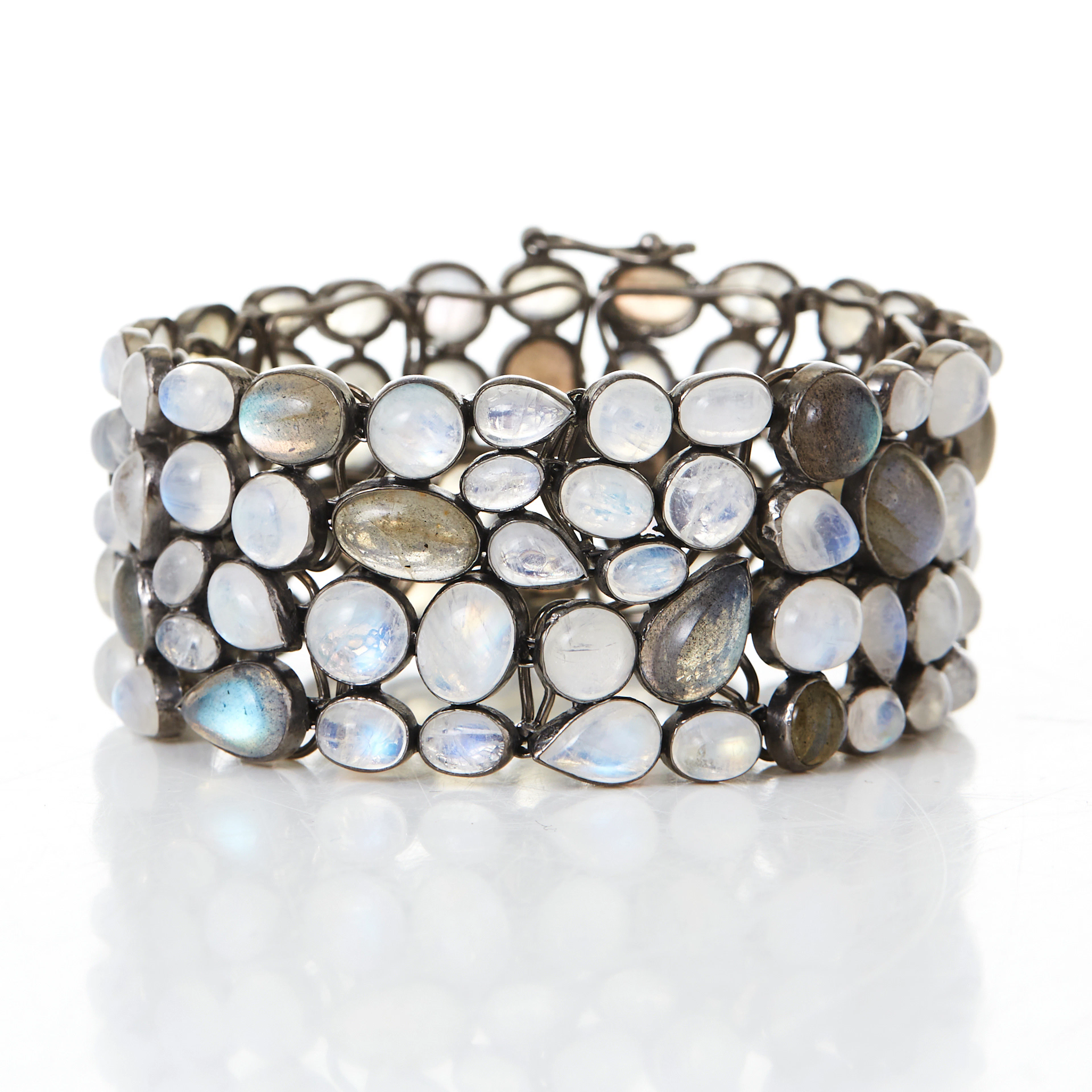 Armband sterlingsilver månsten labradorit