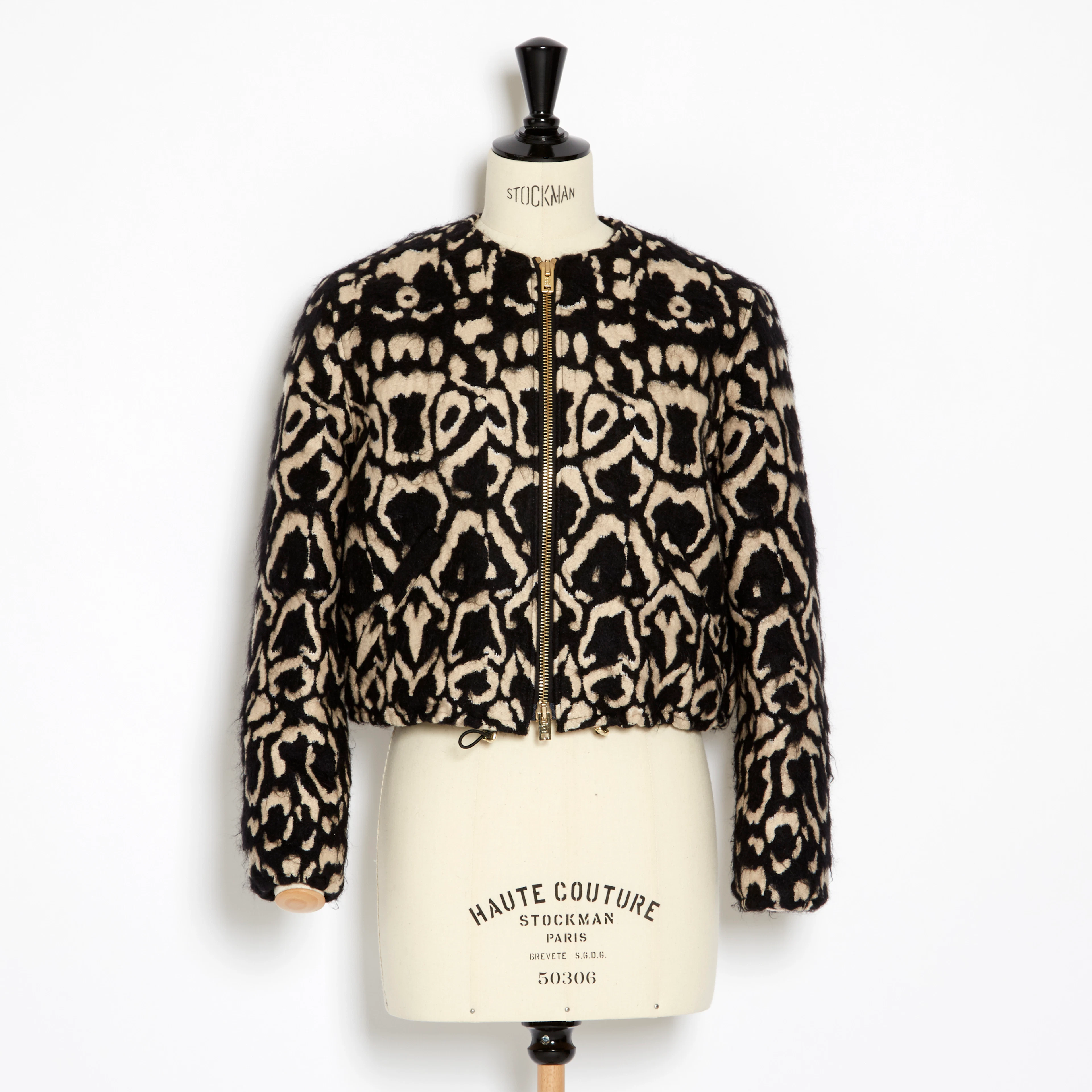 Giambattista Valli kort jacka med leopardmönster