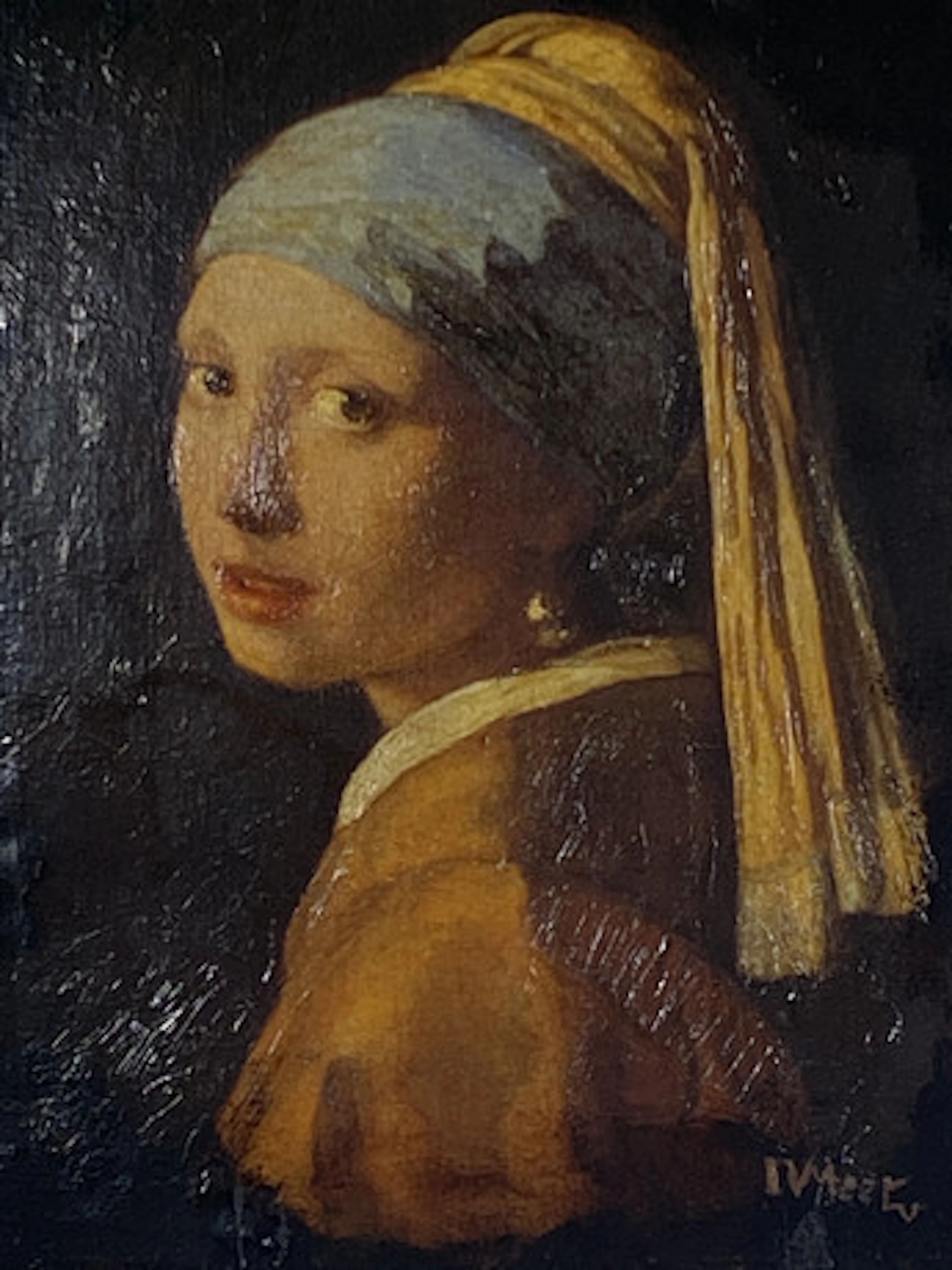Jan Vermeer flicka med pärla örhänge konst…