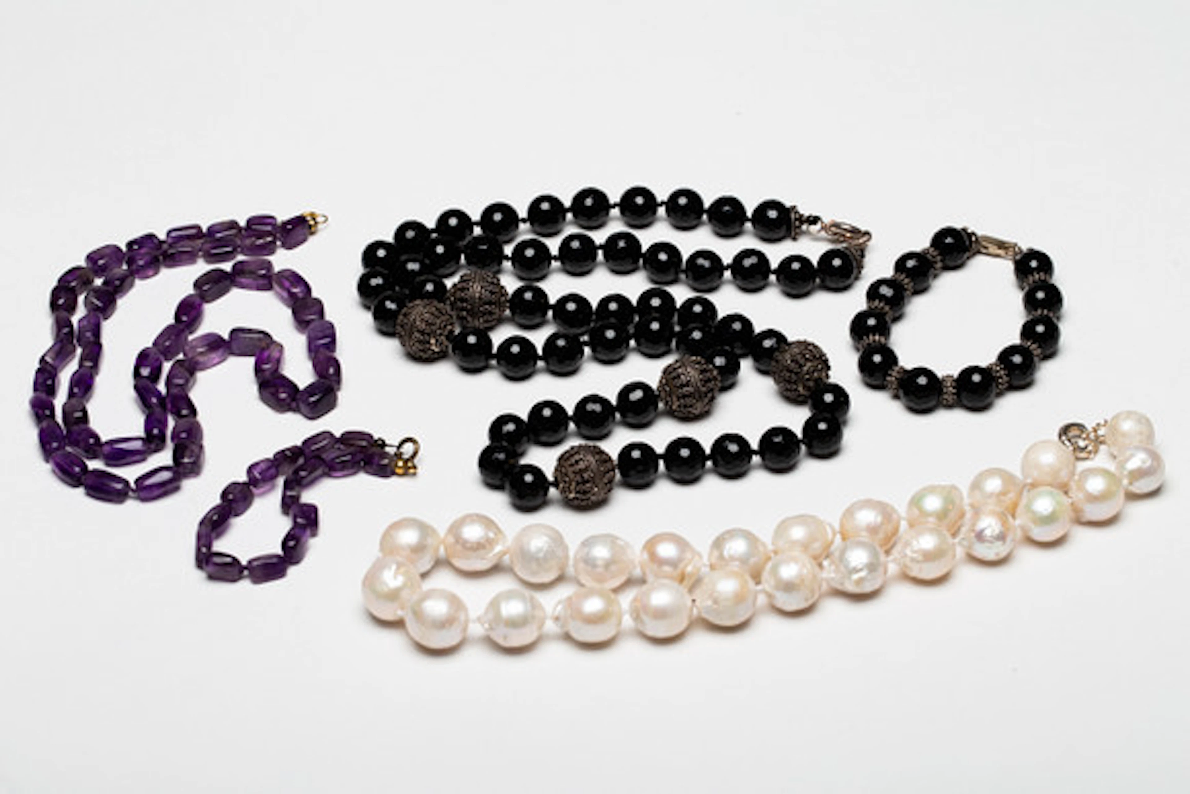 Sötvatten Pearl Amethyst Onyx 925 Silver...