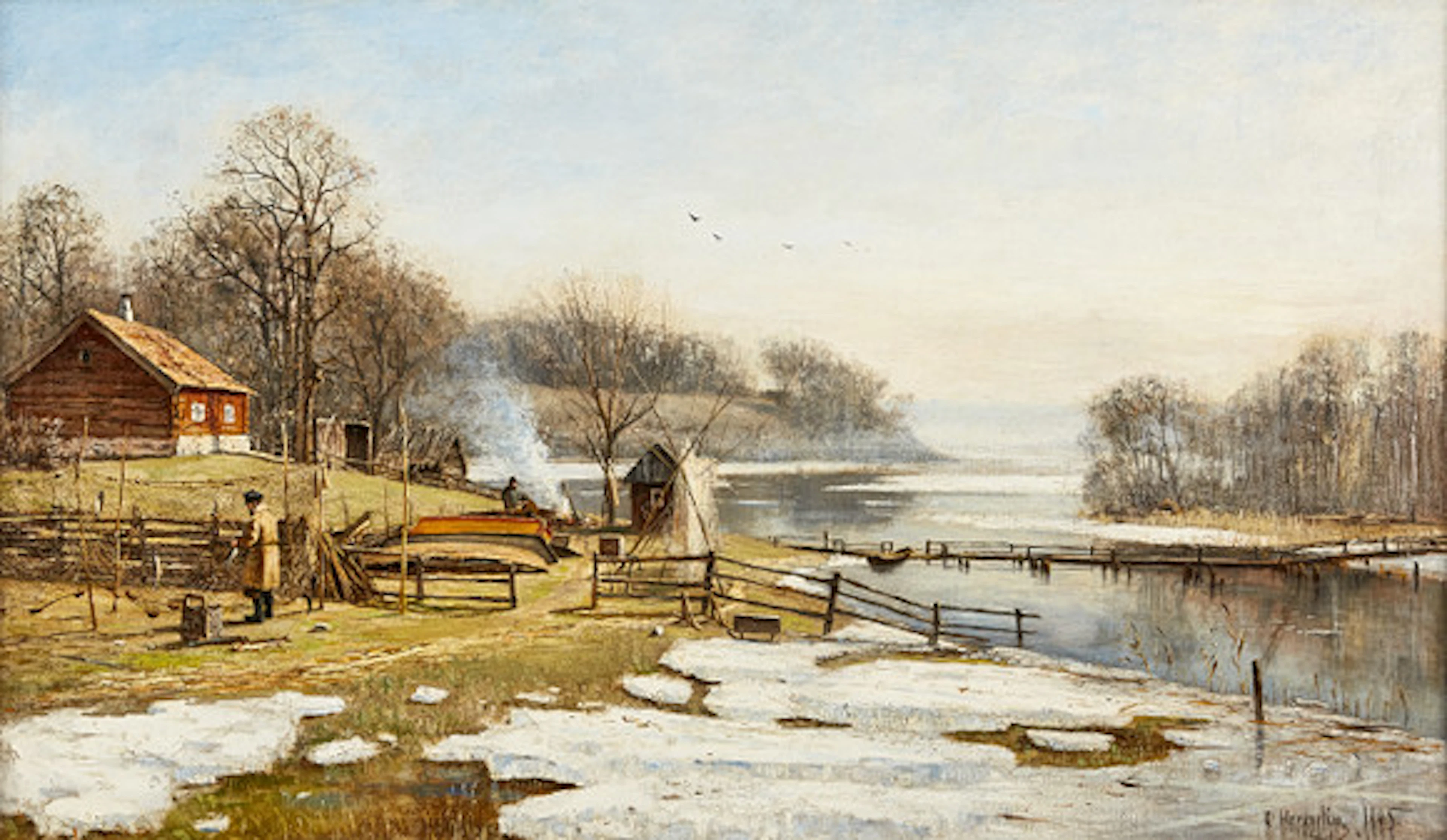 OLOF HERMELIN 1827-1913. Insjölandskap.