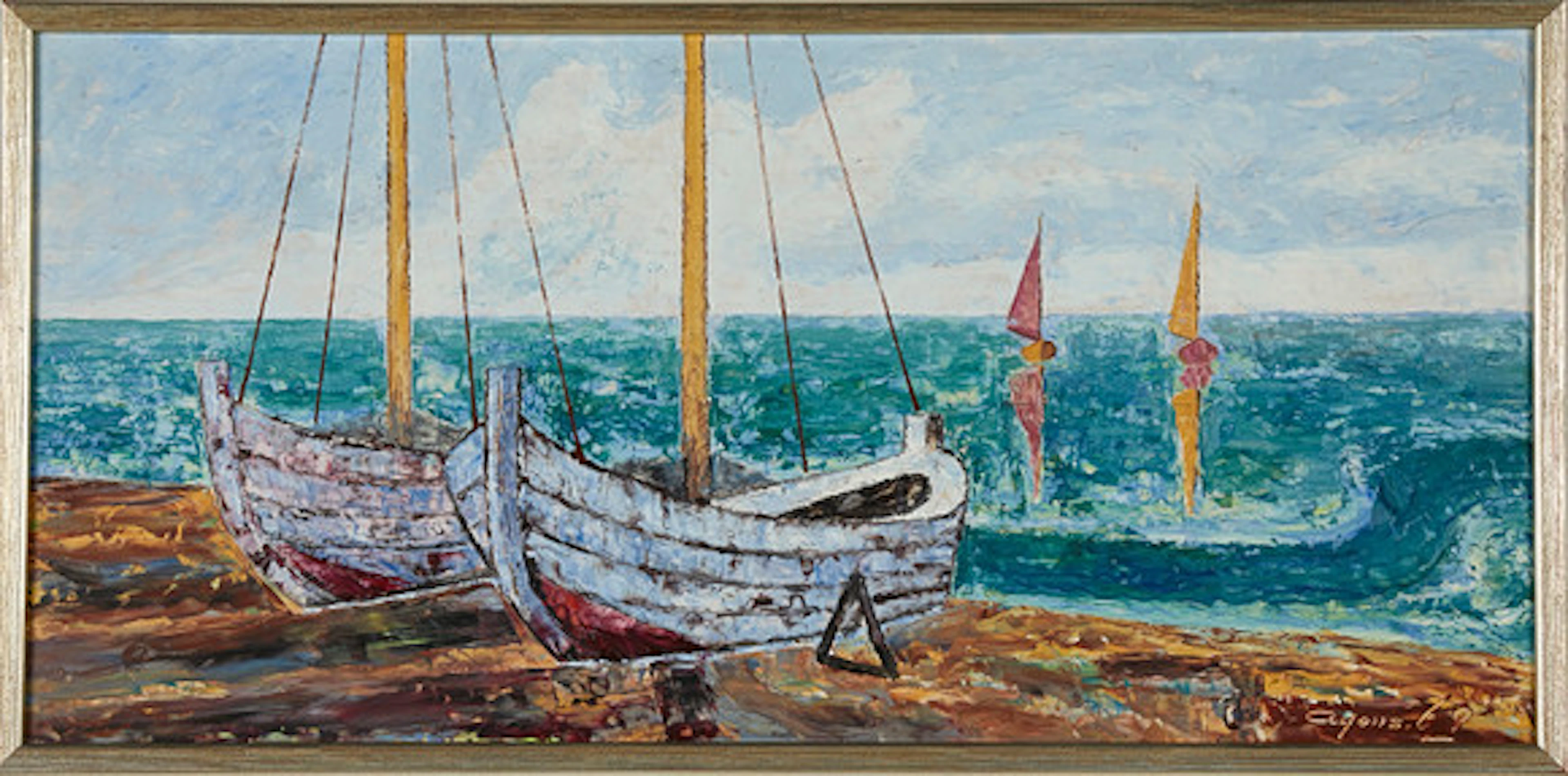 JAN SIGFRID ALFONS CARLSSON. Motiv med båt…