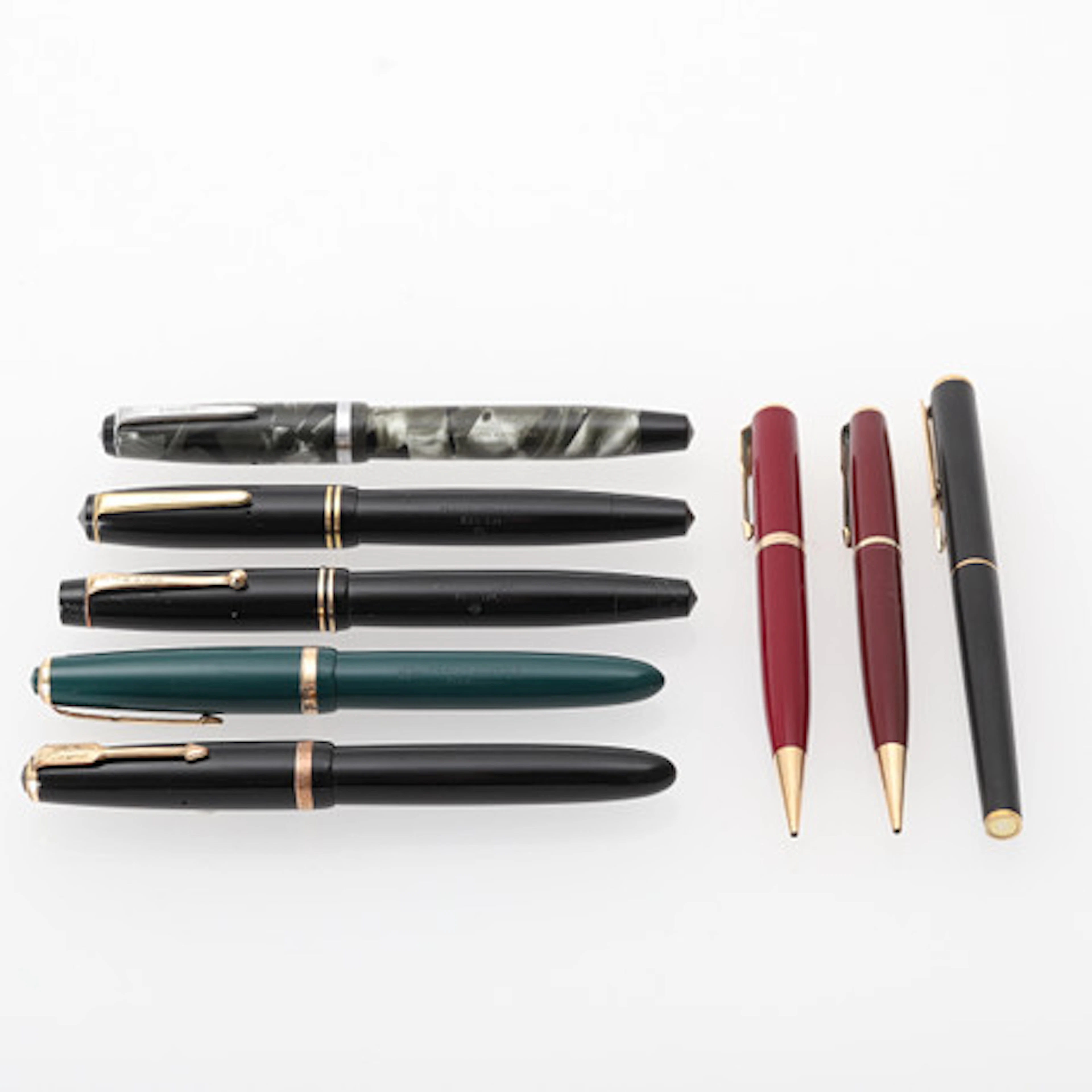 SAMLING PARKER PENNOR 8 DELAR 1940/80-TAL.