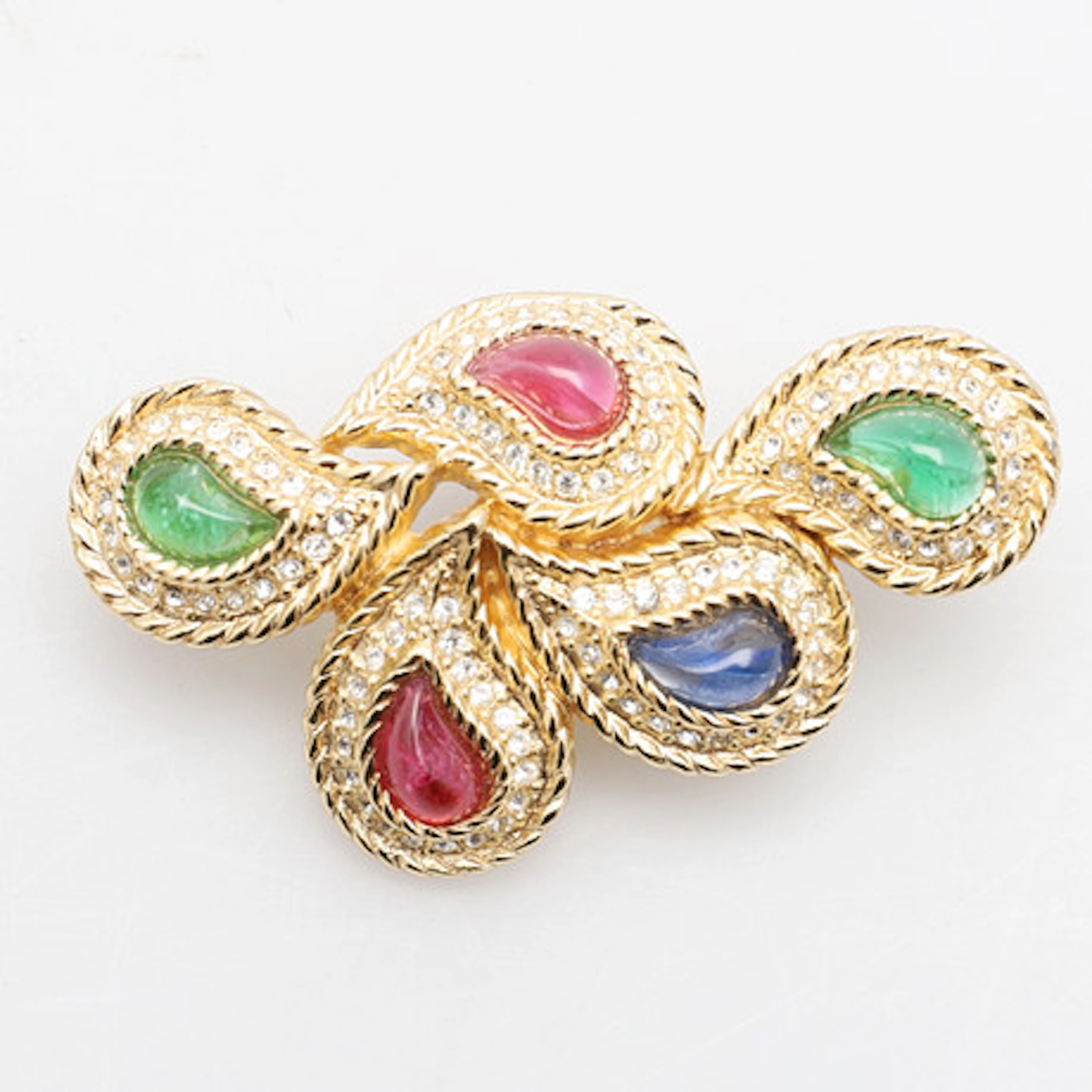 DIOR. Brosch, guldfärgad, vintage, ca 1980.