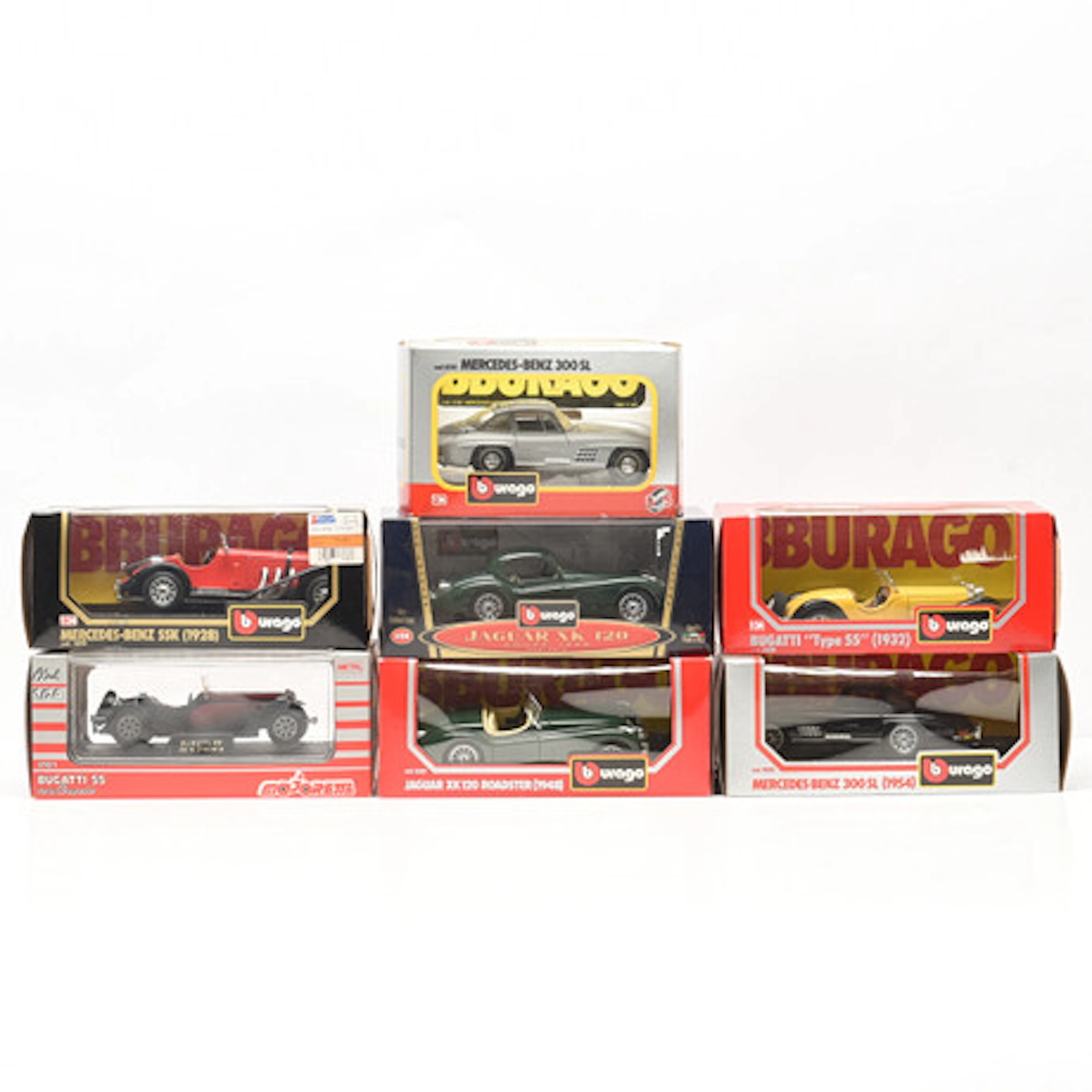 MODELLBILAR, 7 stycken, Burago & Majorette…