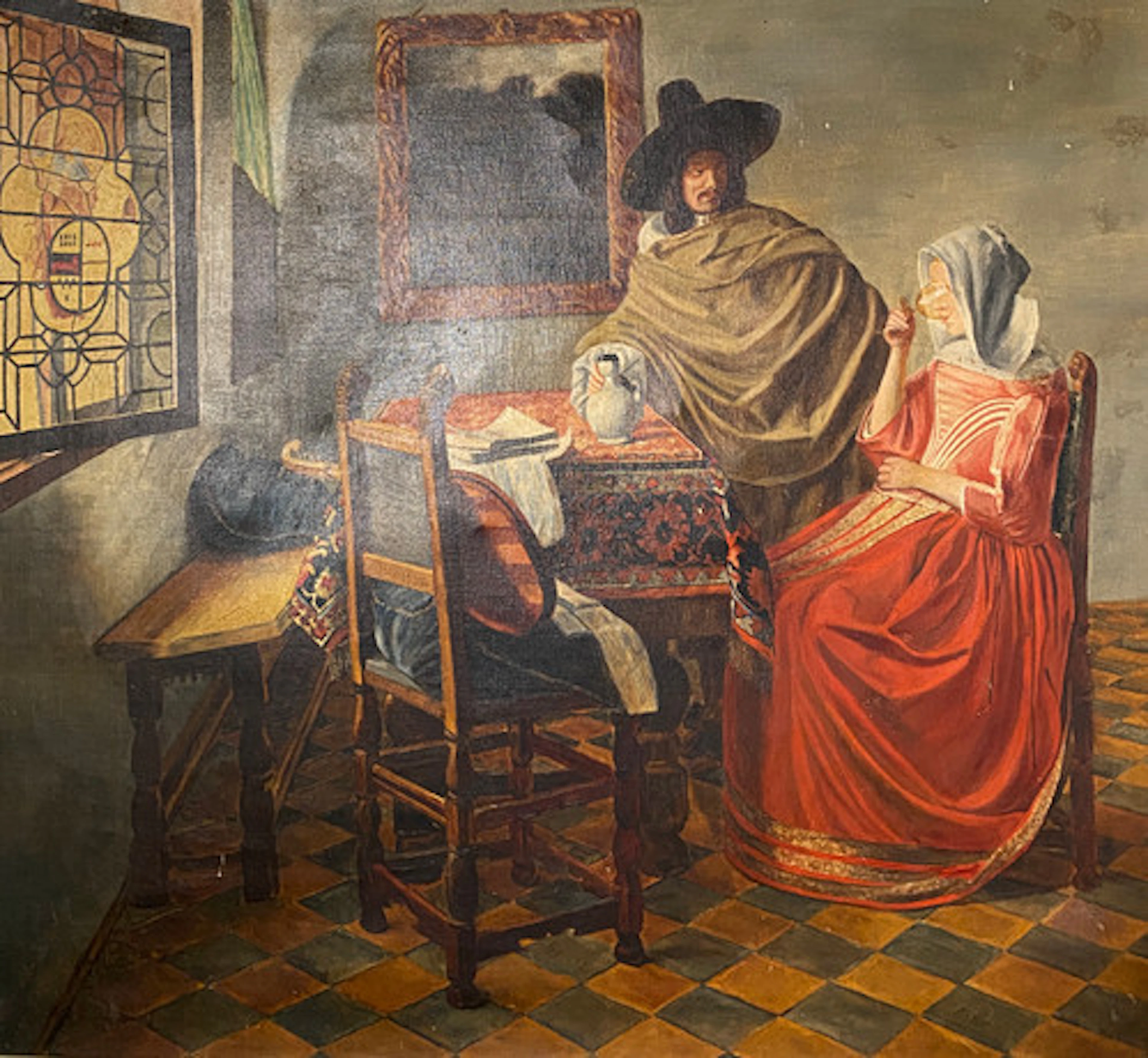 Anonym konstnär, efter Jan Vermeer, olja p…