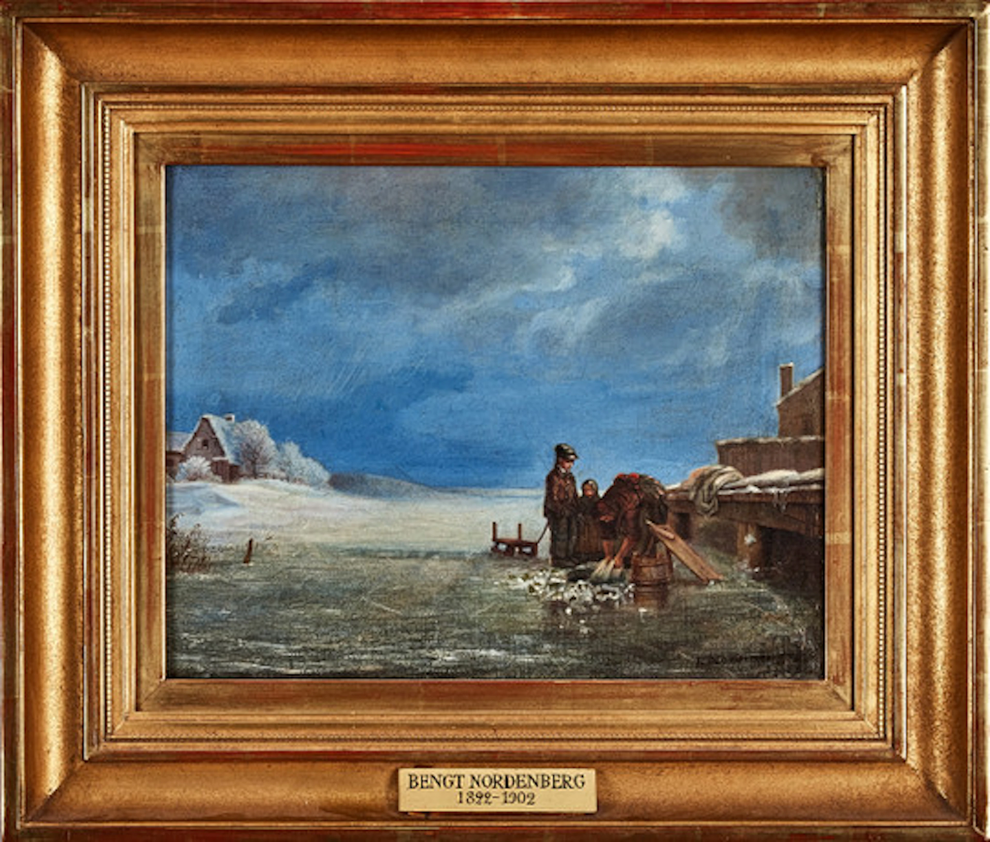 BENGT NORDENBERG. Figurscen på isen, olja …
