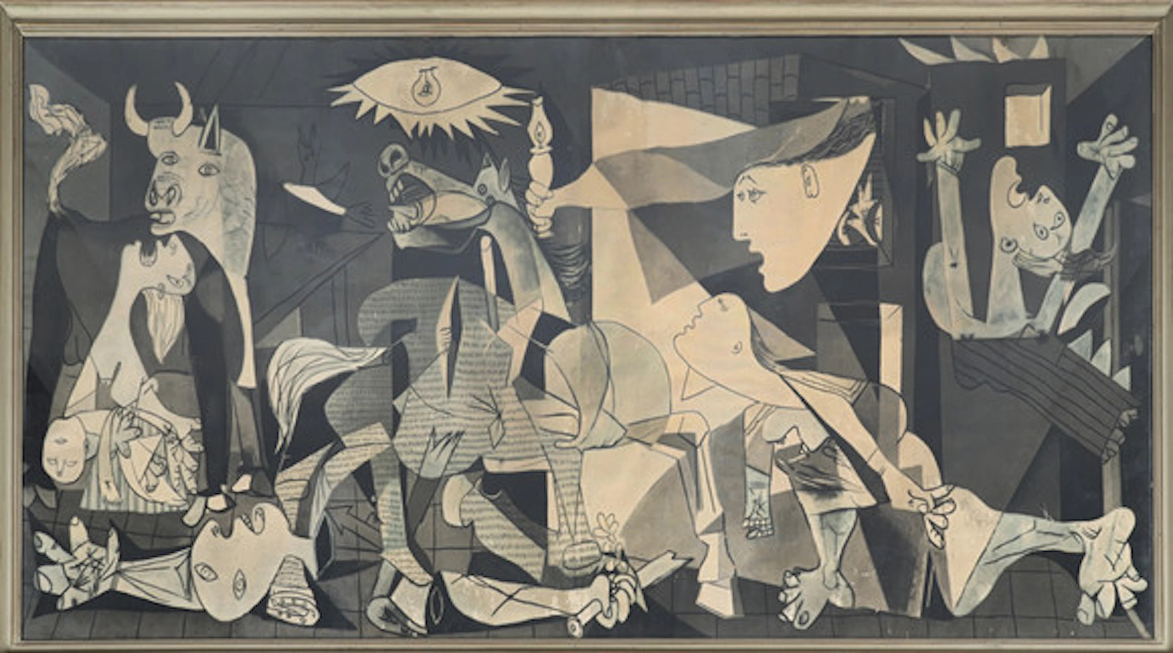 PABLO PICASSO. efter, "Guernica", tryck.