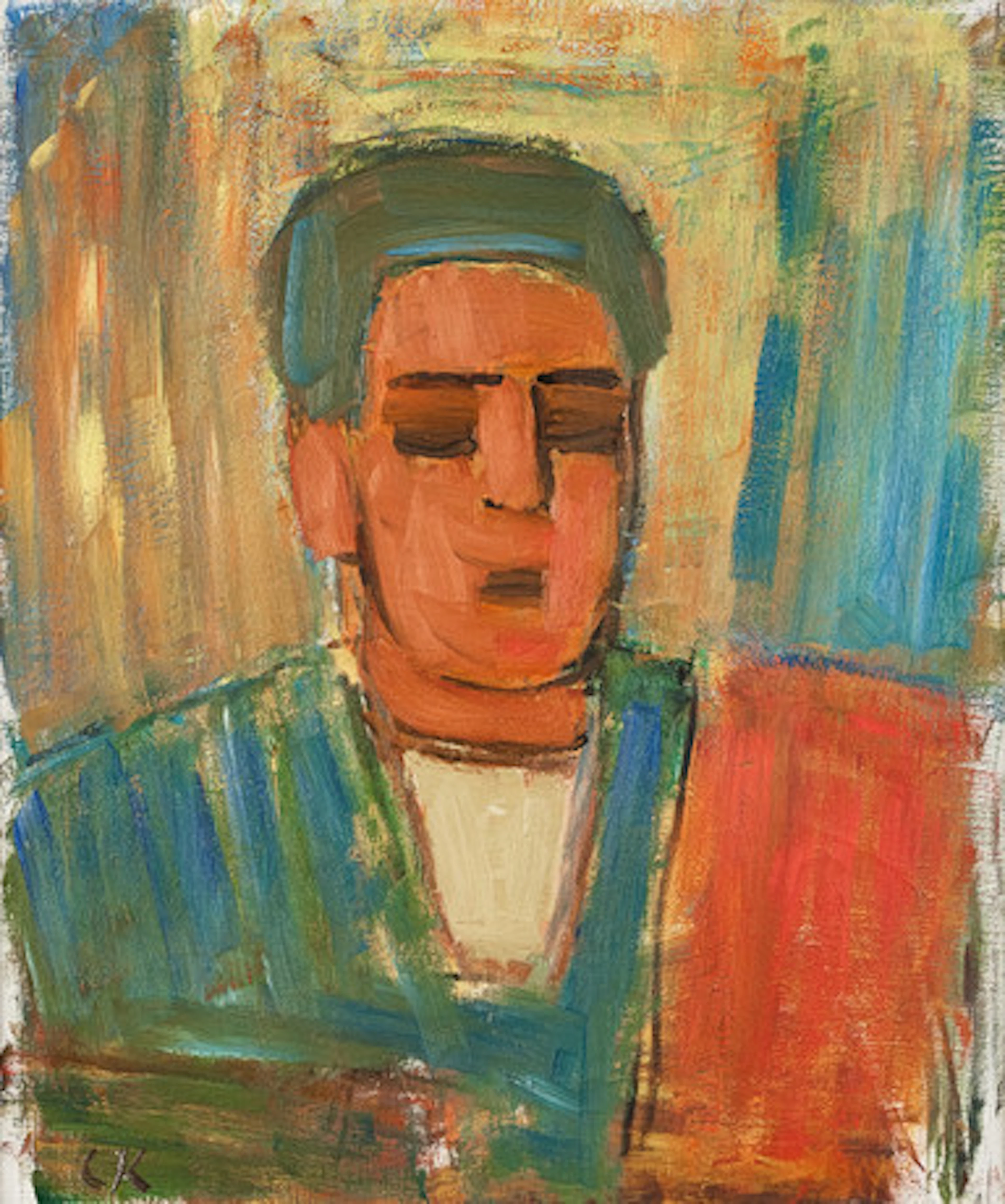 CARL KYLBERG. Ung man, olja på duk.