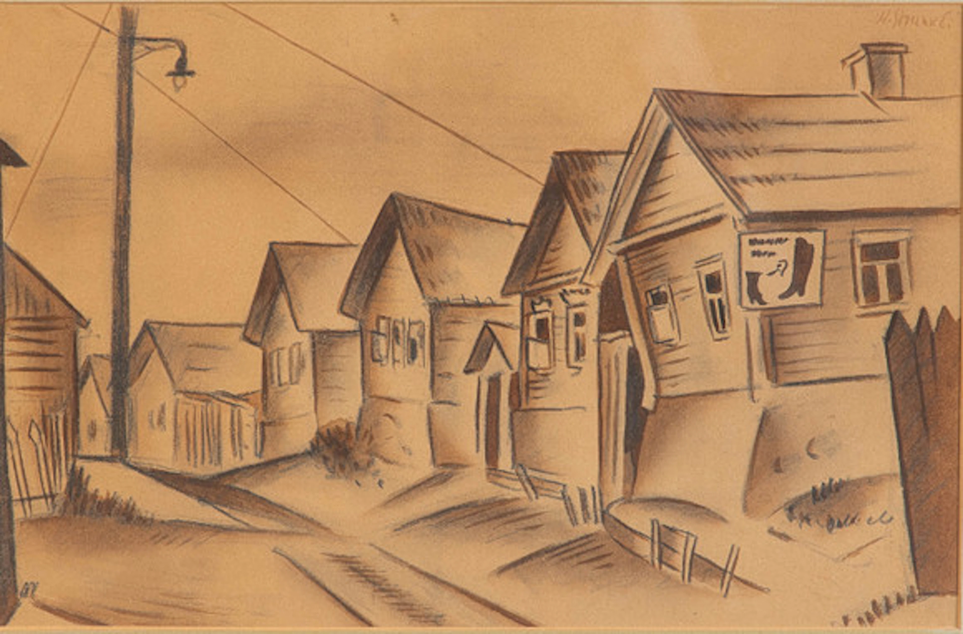 NIKLAVS STRUNKE (1894-1966). Dorfstraße.