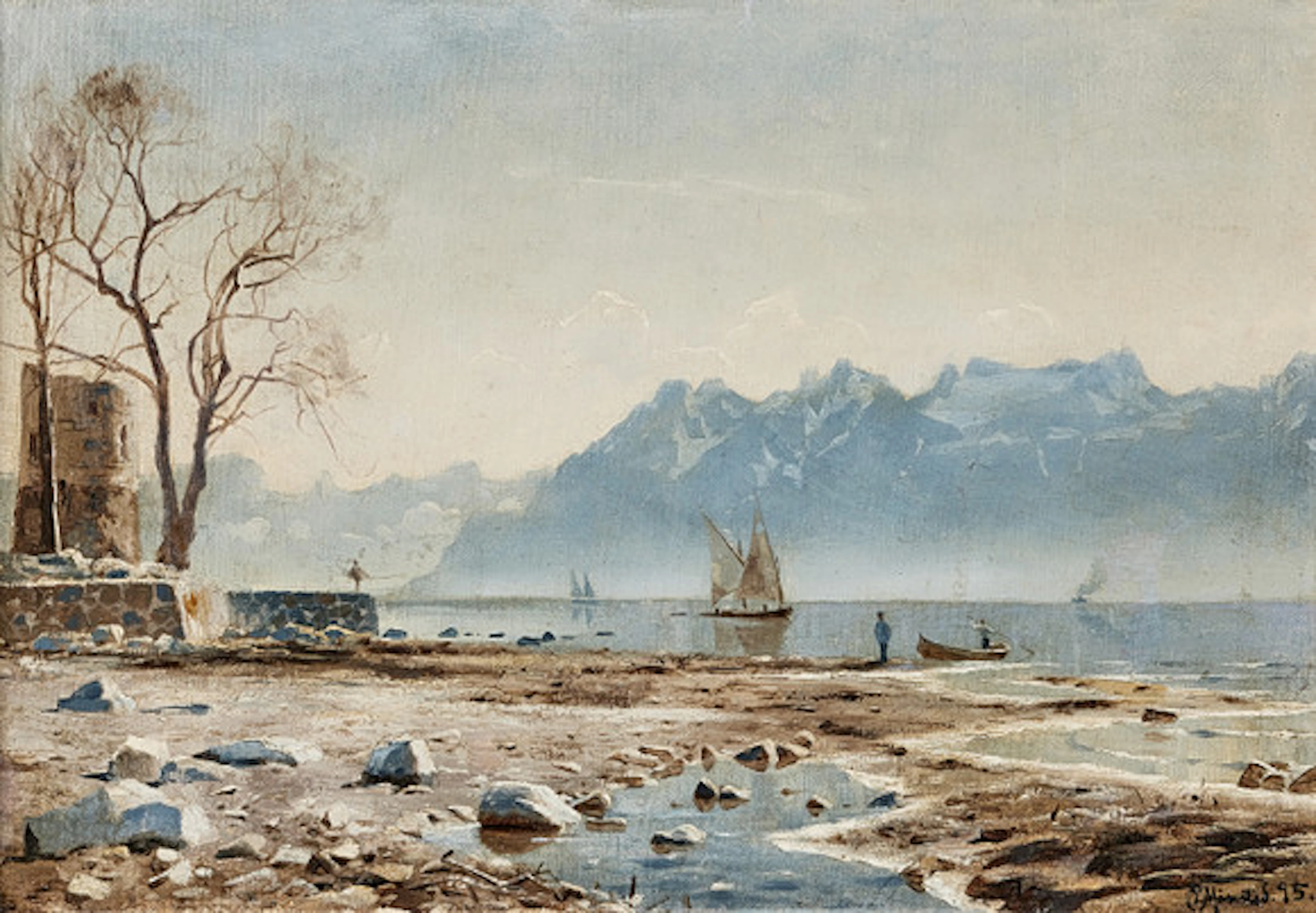 PEDER MÖNSTED. Tidig vårdag vid Genèvesjön…